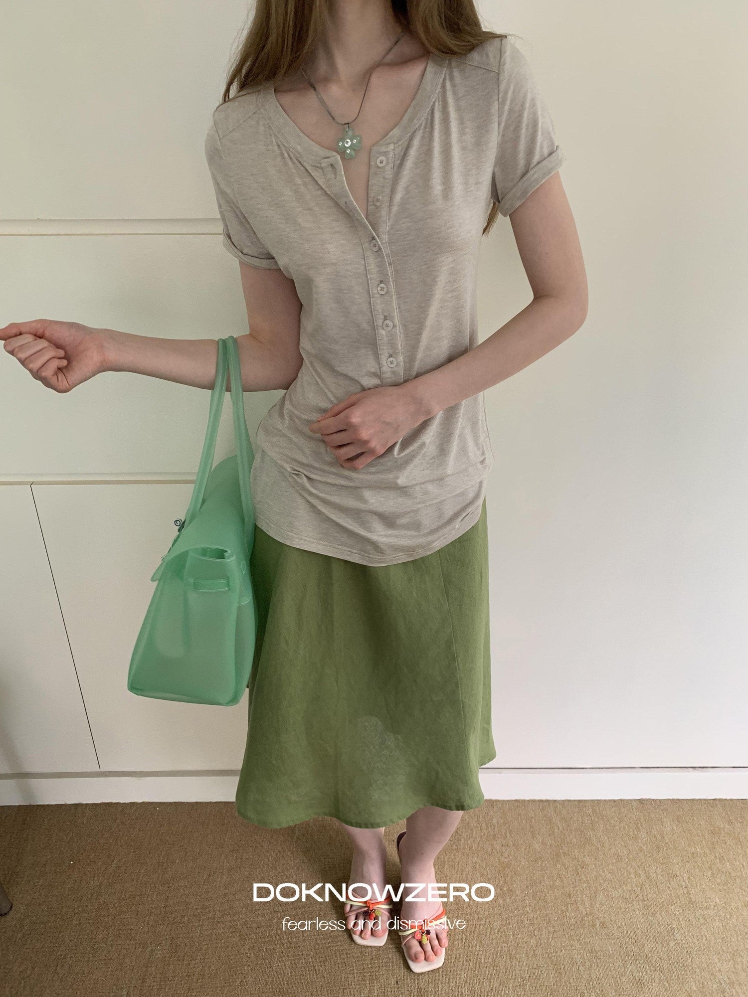 DKZ OFFICIAL Loose Asymmetrical Elastic Waist Cotton Lined Women&