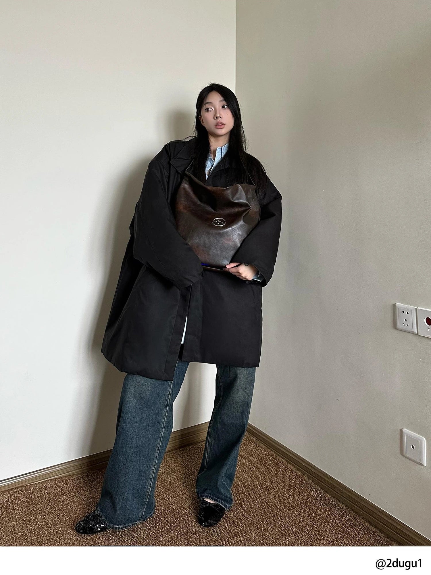 DKZ OFFICIAL Loose Fit Cotton Tencel Trench Coat
