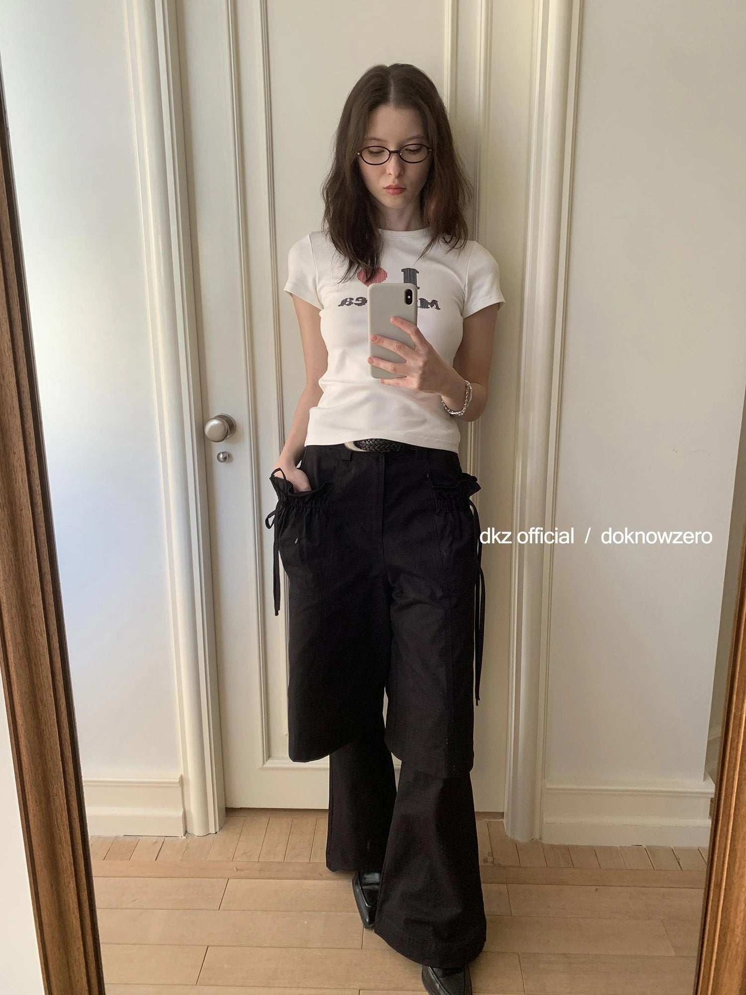 DKZ OFFICIAL Love Milktea Print Fitted Tee