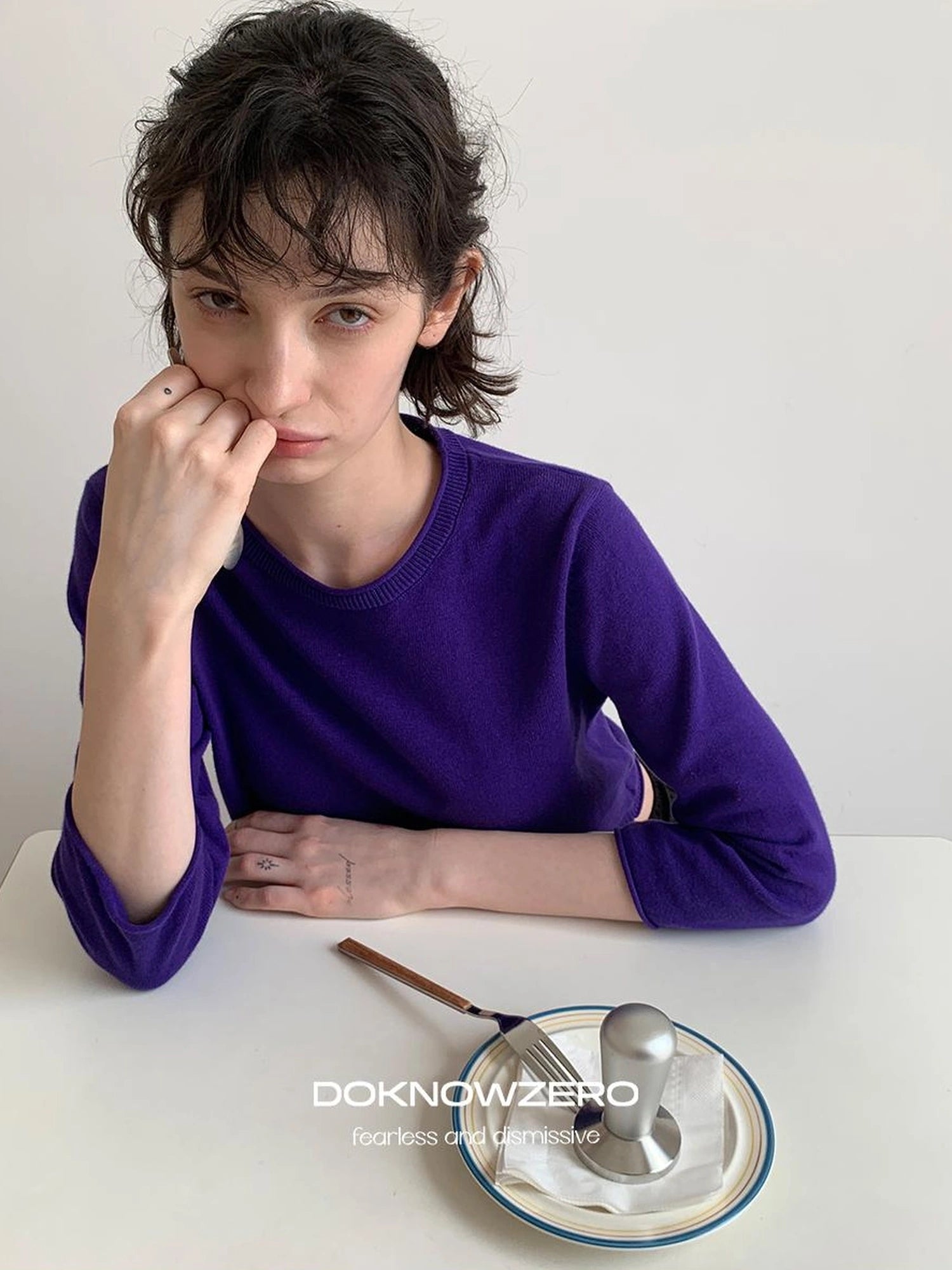 DKZ OFFICIAL Mid Sleeve Knit Top For Women