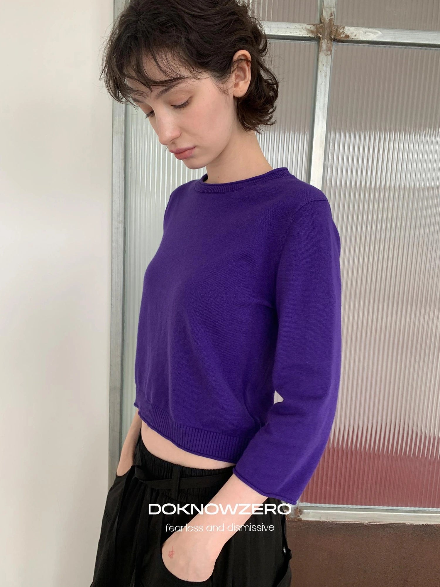 DKZ OFFICIAL Mid Sleeve Knit Top For Women