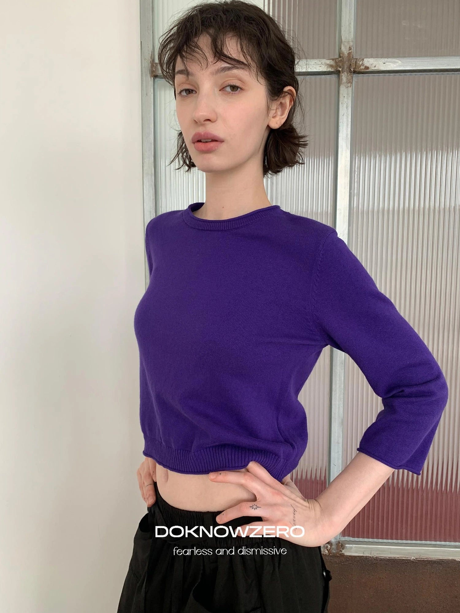 DKZ OFFICIAL Mid Sleeve Knit Top For Women