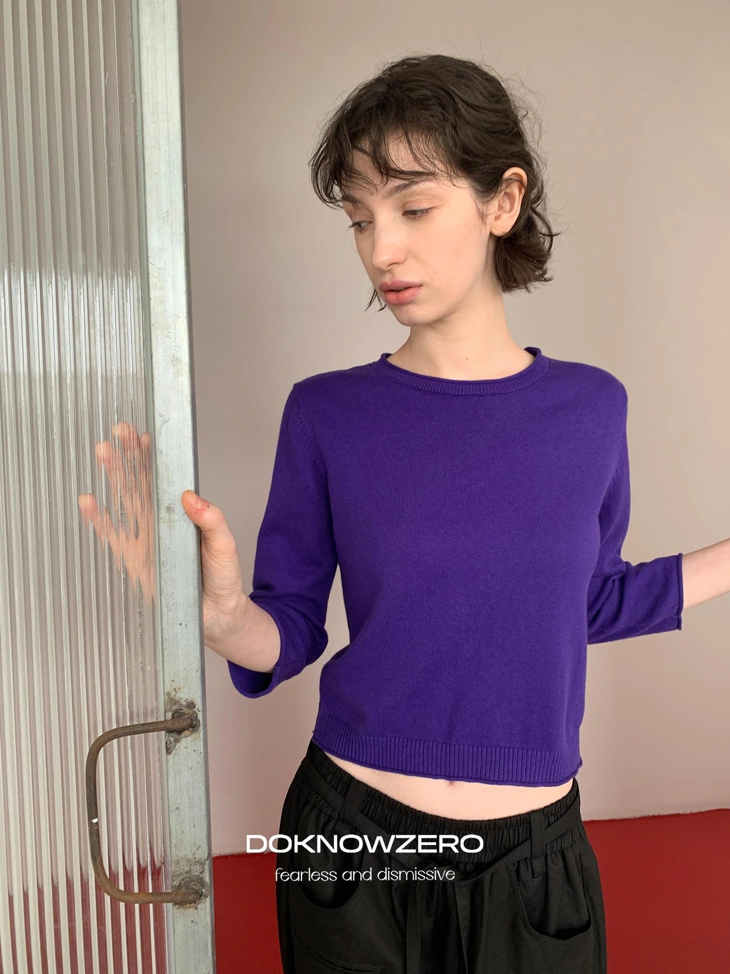 DKZ OFFICIAL Mid Sleeve Knit Top For Women