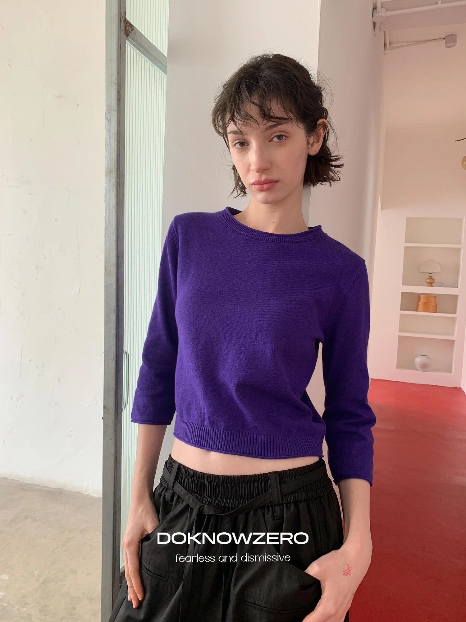 DKZ OFFICIAL Mid Sleeve Knit Top For Women