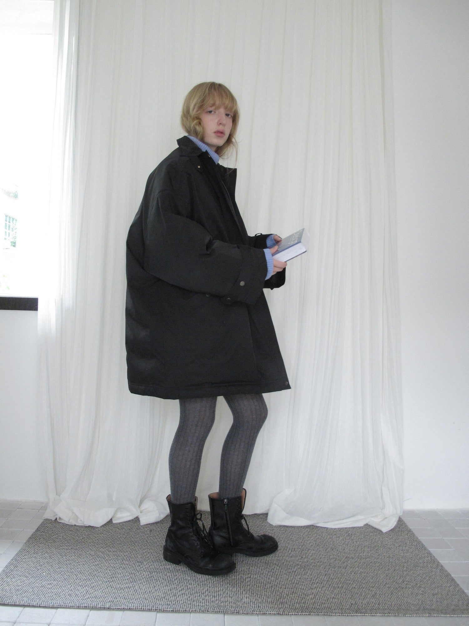 DKZ OFFICIAL Minimal Trench Silhouette Mid Length Lapel Loose Women&