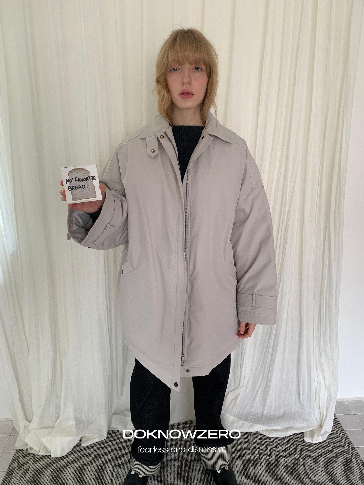 DKZ OFFICIAL Minimal Trench Silhouette Mid Length Lapel Loose Women&