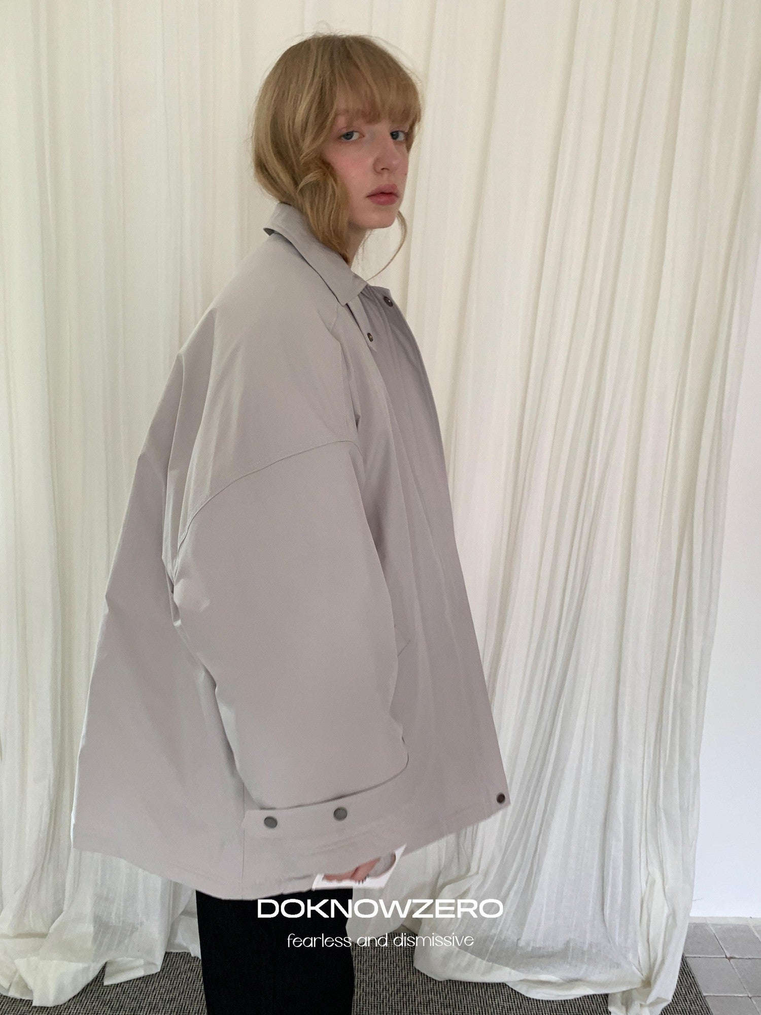 DKZ OFFICIAL Minimal Trench Silhouette Mid Length Lapel Loose Women&