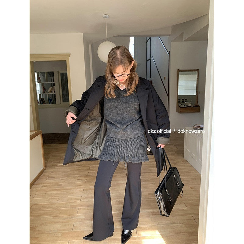 DKZ_OFFICIAL_Minimalist_Lapel_Midlength_Loose_White_Duck_Down_Women&