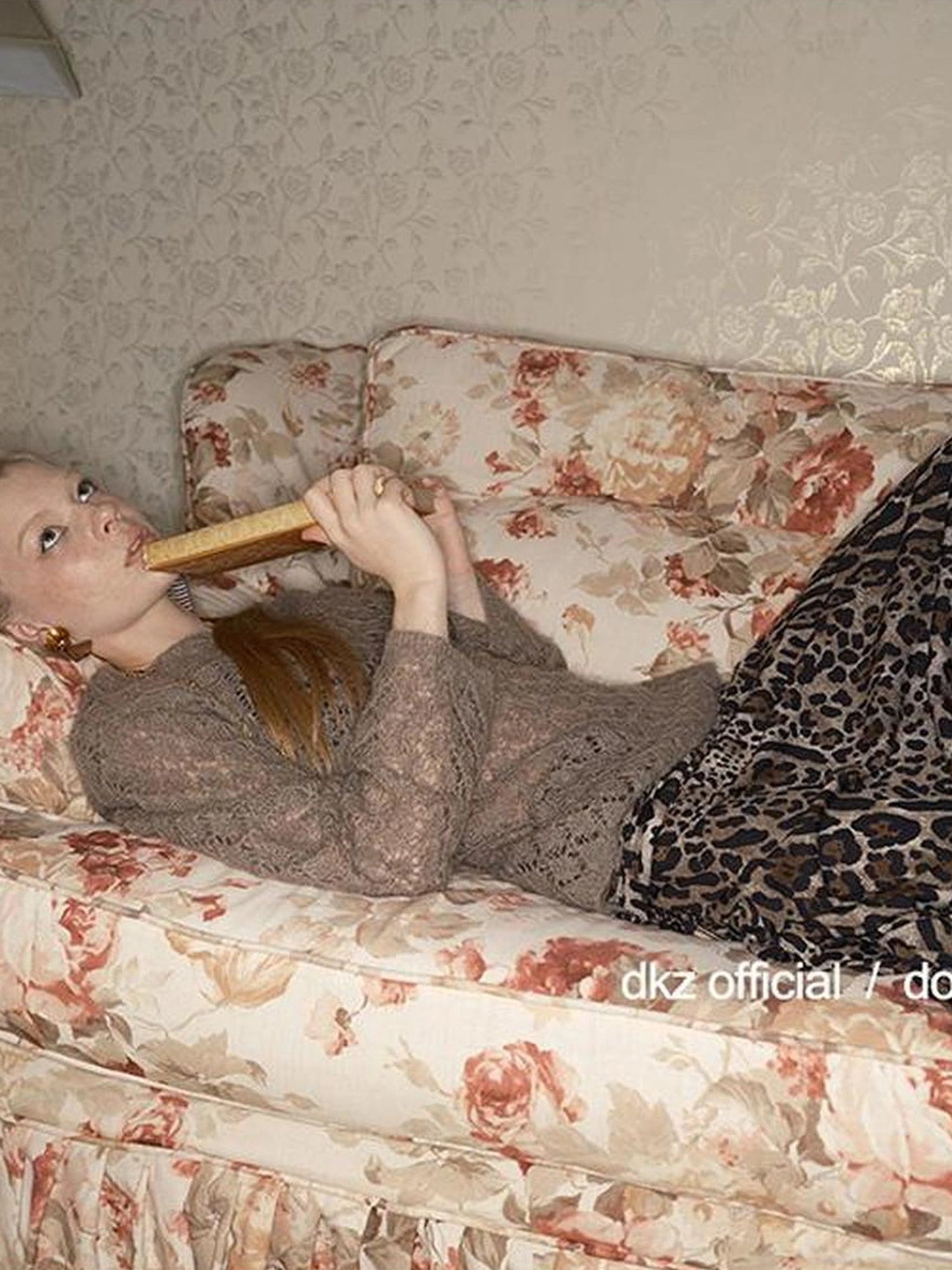 DKZ OFFICIAL Openwork Mohair Long Sleeve Knit Sweater