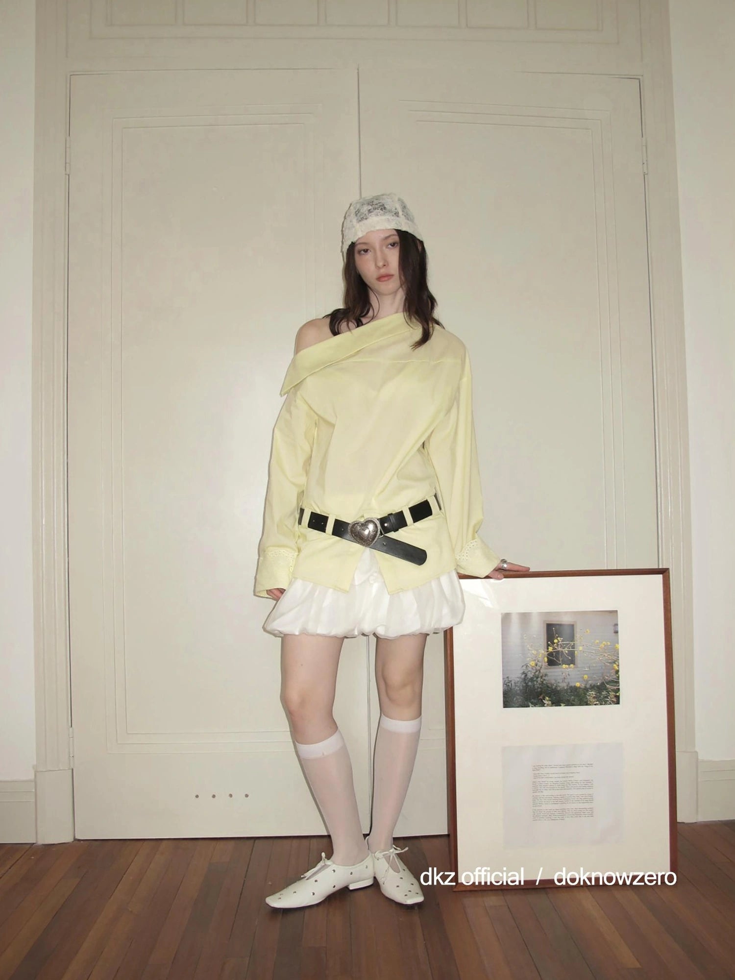 Oversized Slant Shoulder Long Sleeve Shirt