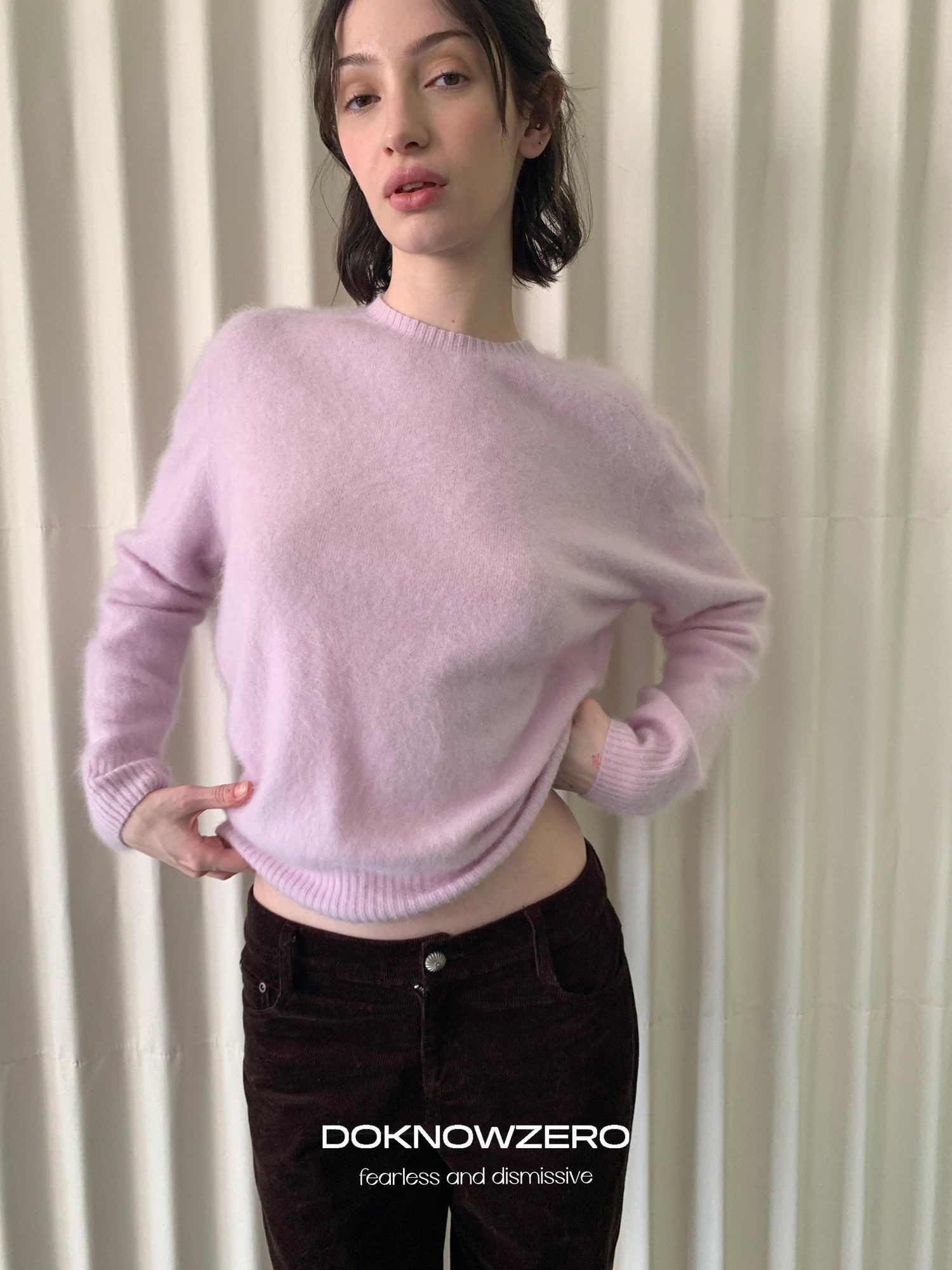 DKZ OFFICIAL Pastel Soft Knit Crew Neck Women&