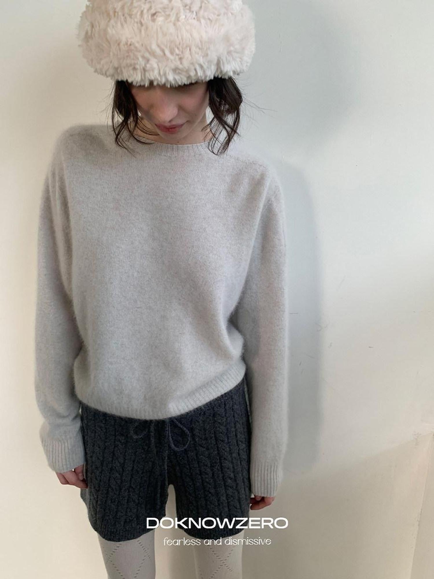 DKZ OFFICIAL Pastel Soft Knit Crew Neck Women&