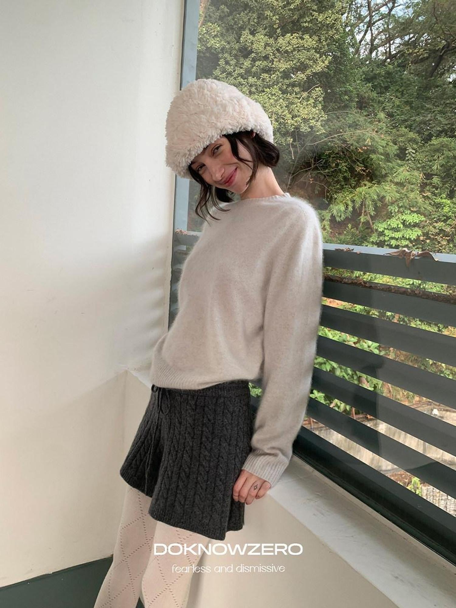 DKZ OFFICIAL Pastel Soft Knit Crew Neck Women&