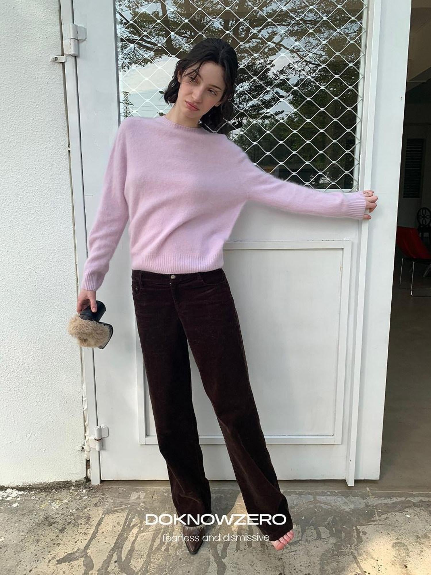 DKZ OFFICIAL Pastel Soft Knit Crew Neck Women&