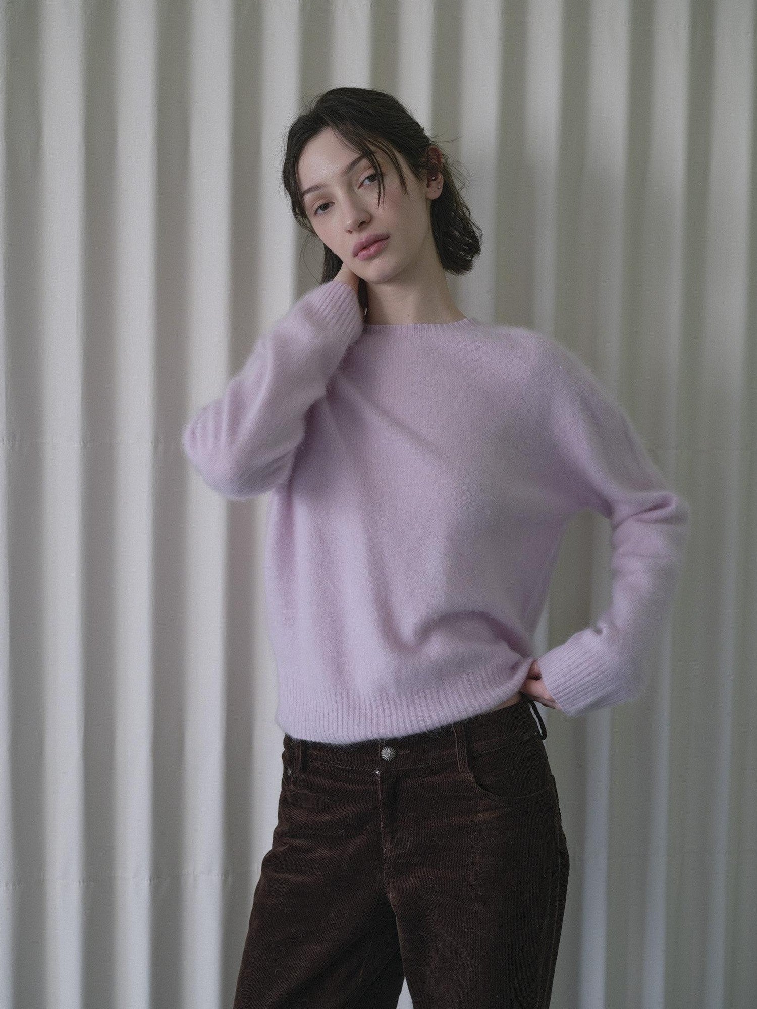 DKZ OFFICIAL Pastel Soft Knit Crew Neck Women&