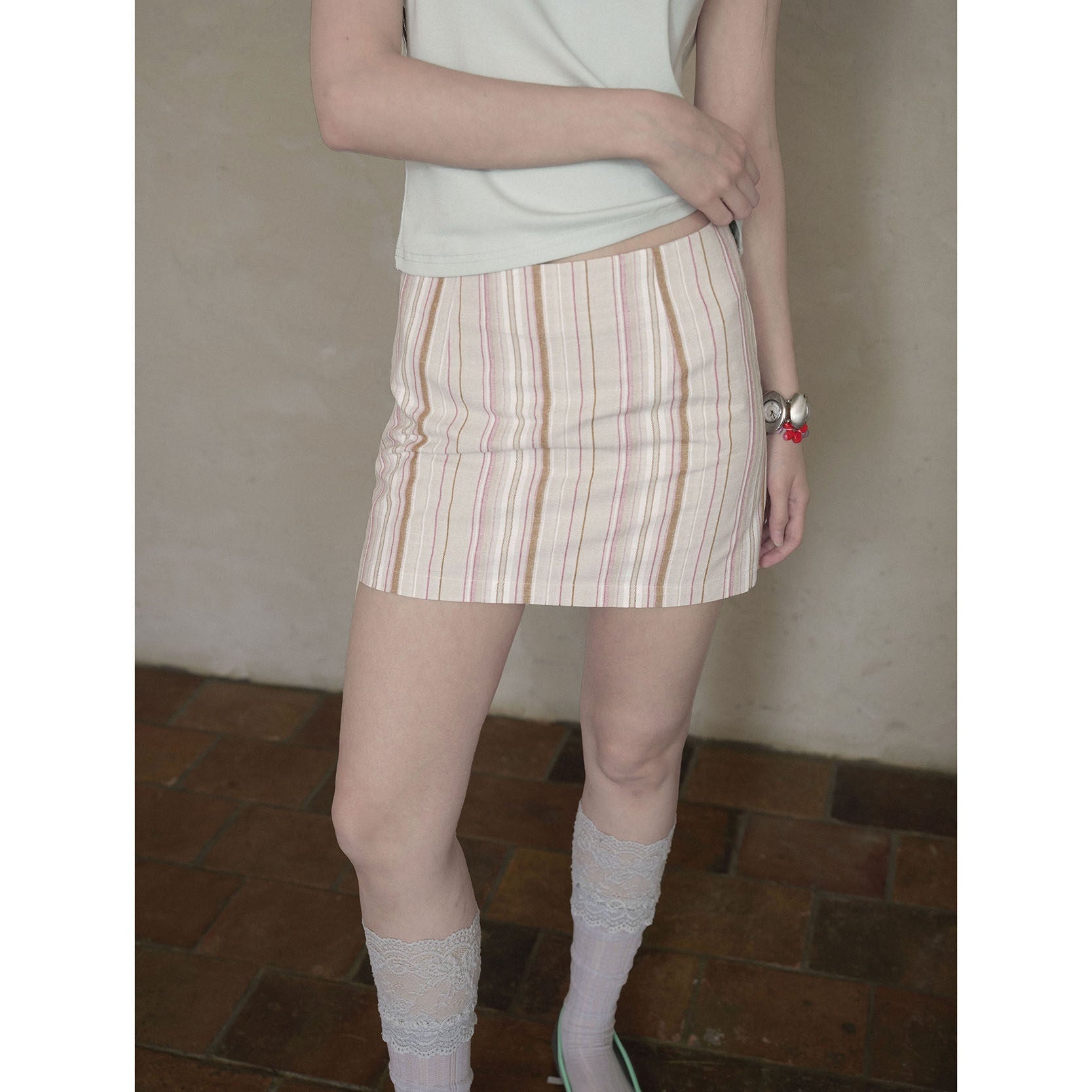 DKZ_OFFICIAL_Pink_Colorblock_Stripe_Built_In_Shorts_Women&