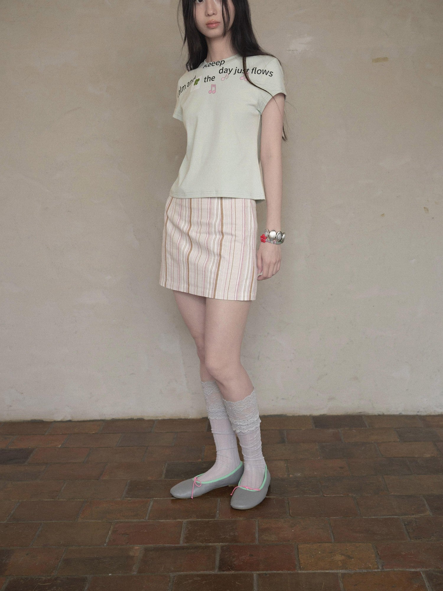 DKZ OFFICIAL Pink Colorblock Stripe Built In Shorts Women&