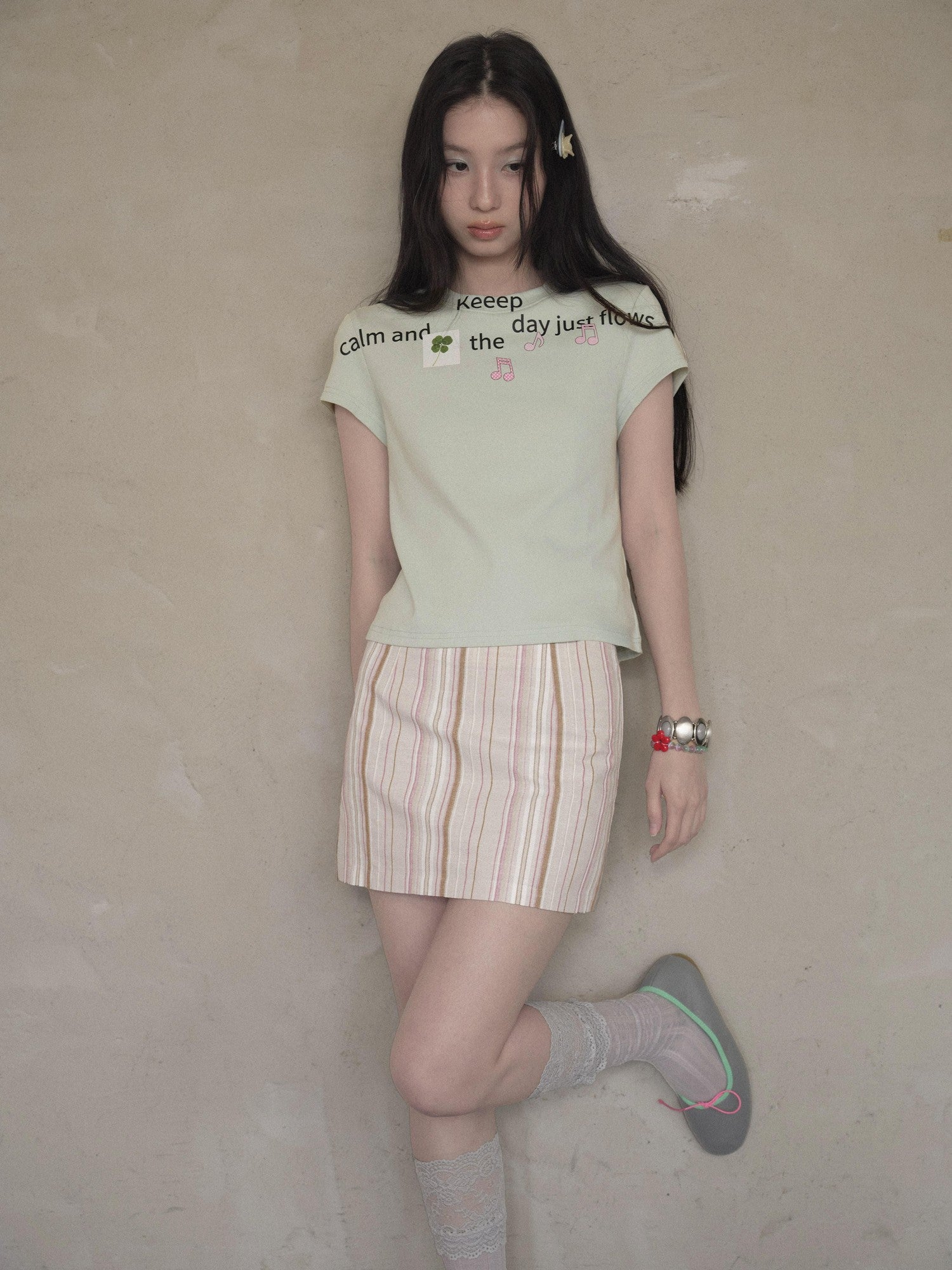 DKZ OFFICIAL Pink Colorblock Stripe Built In Shorts Women&
