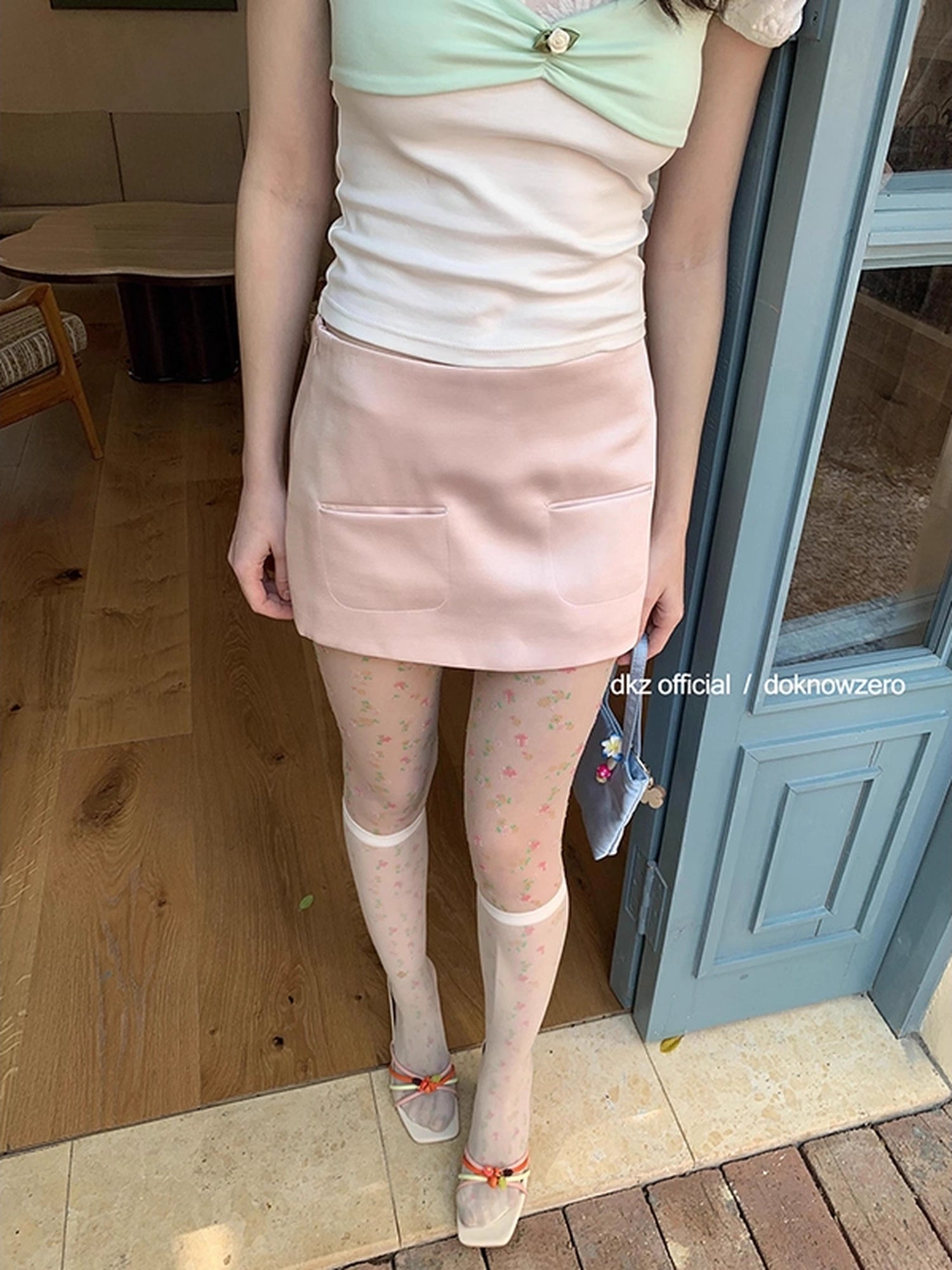 DKZ_OFFICIAL_Pink_Satin_A_Line_Mini_Skirt_For_Women_MISSTT