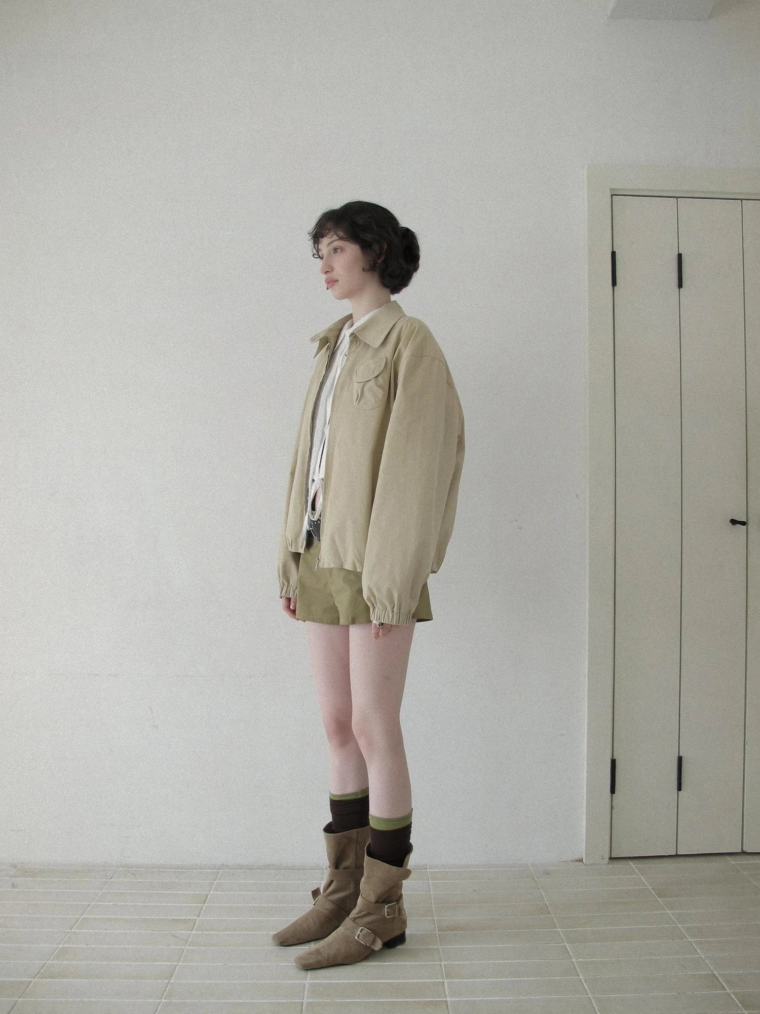 DKZ OFFICIAL Pink Utility Jacket With Pleated Back Hem