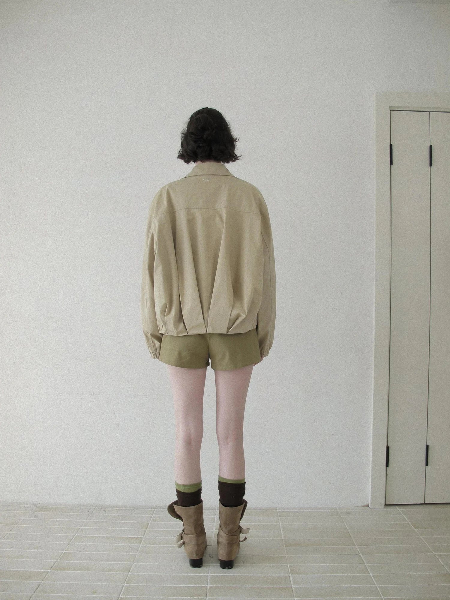 DKZ OFFICIAL Pink Utility Jacket With Pleated Back Hem