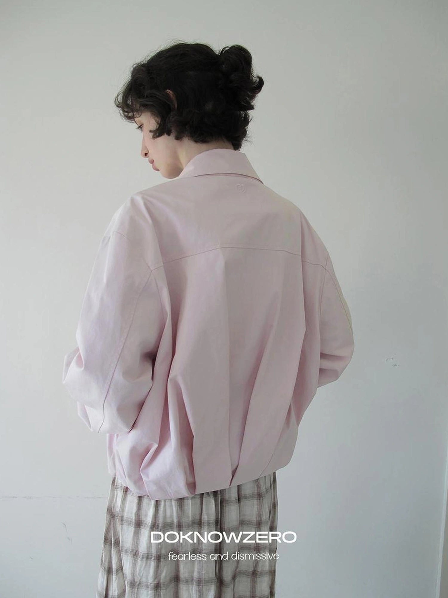 DKZ OFFICIAL Pink Utility Jacket With Pleated Back Hem