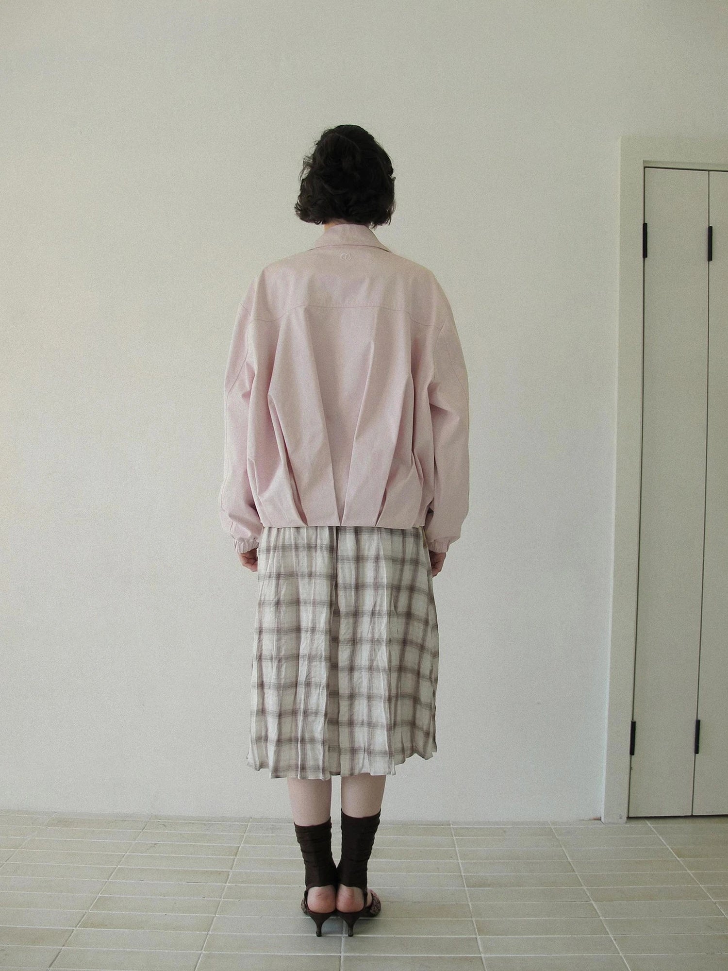 DKZ OFFICIAL Pink Utility Jacket With Pleated Back Hem