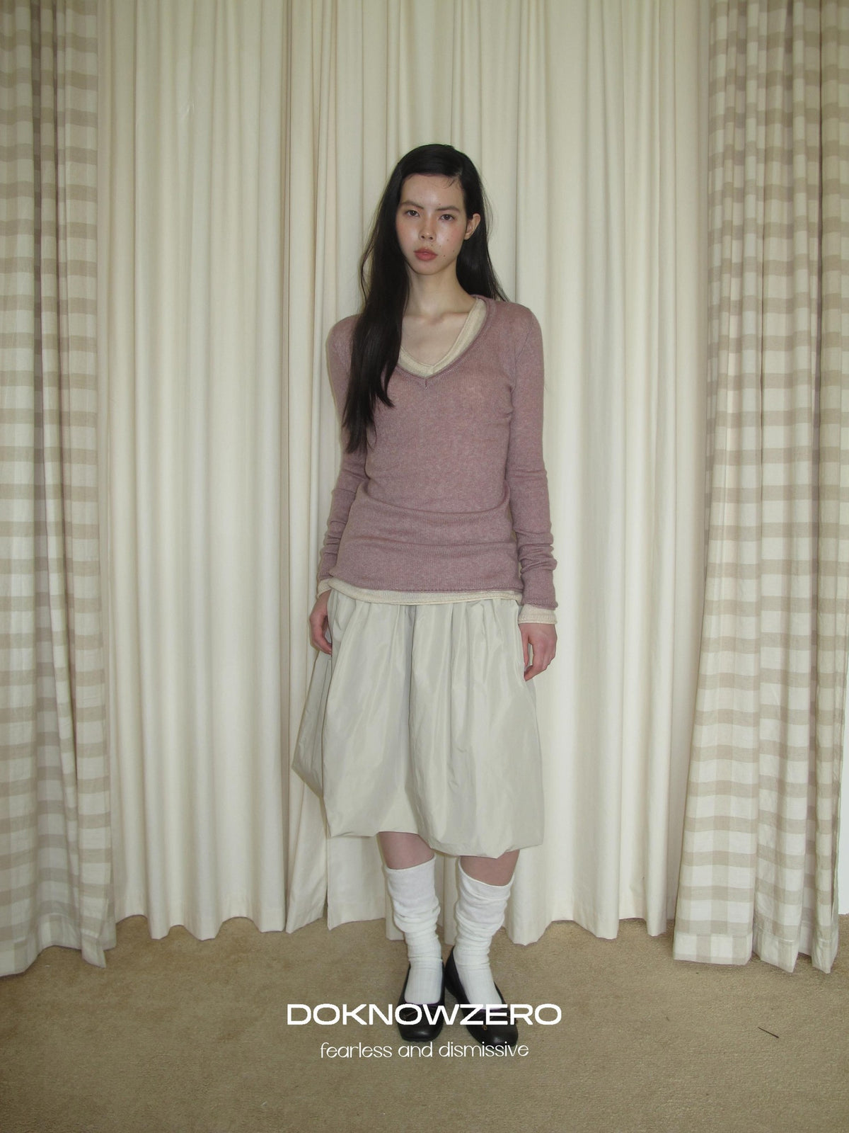 DKZ OFFICIAL Pleated Bubble Nylon Loose Fit Women&