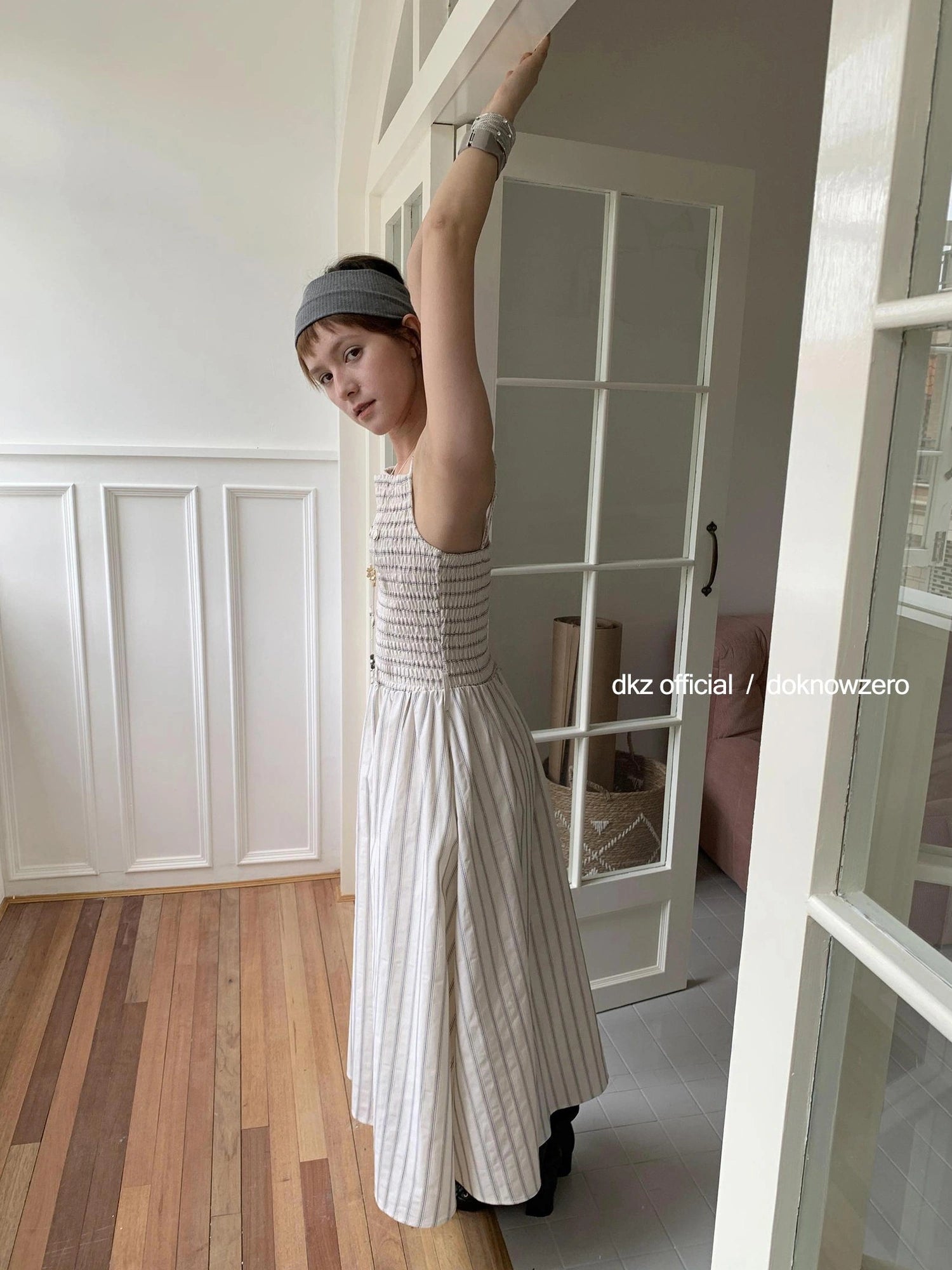 DKZ OFFICIAL Pleated Strappy Slip Maxi Dress