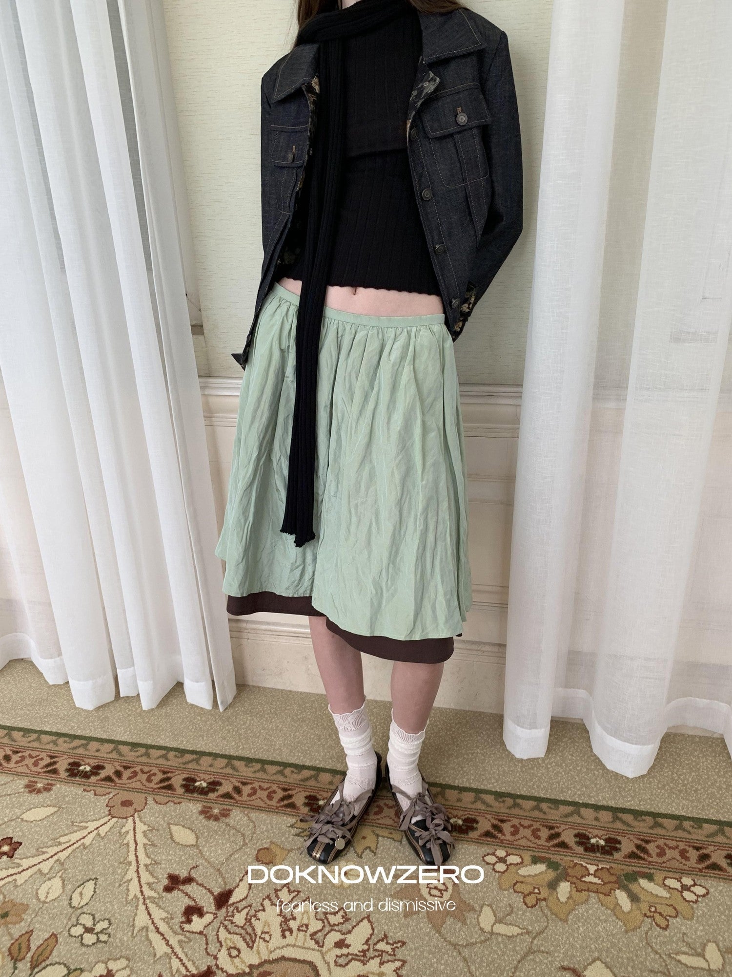 DKZ OFFICIAL Pleated Textured Metallic Women&