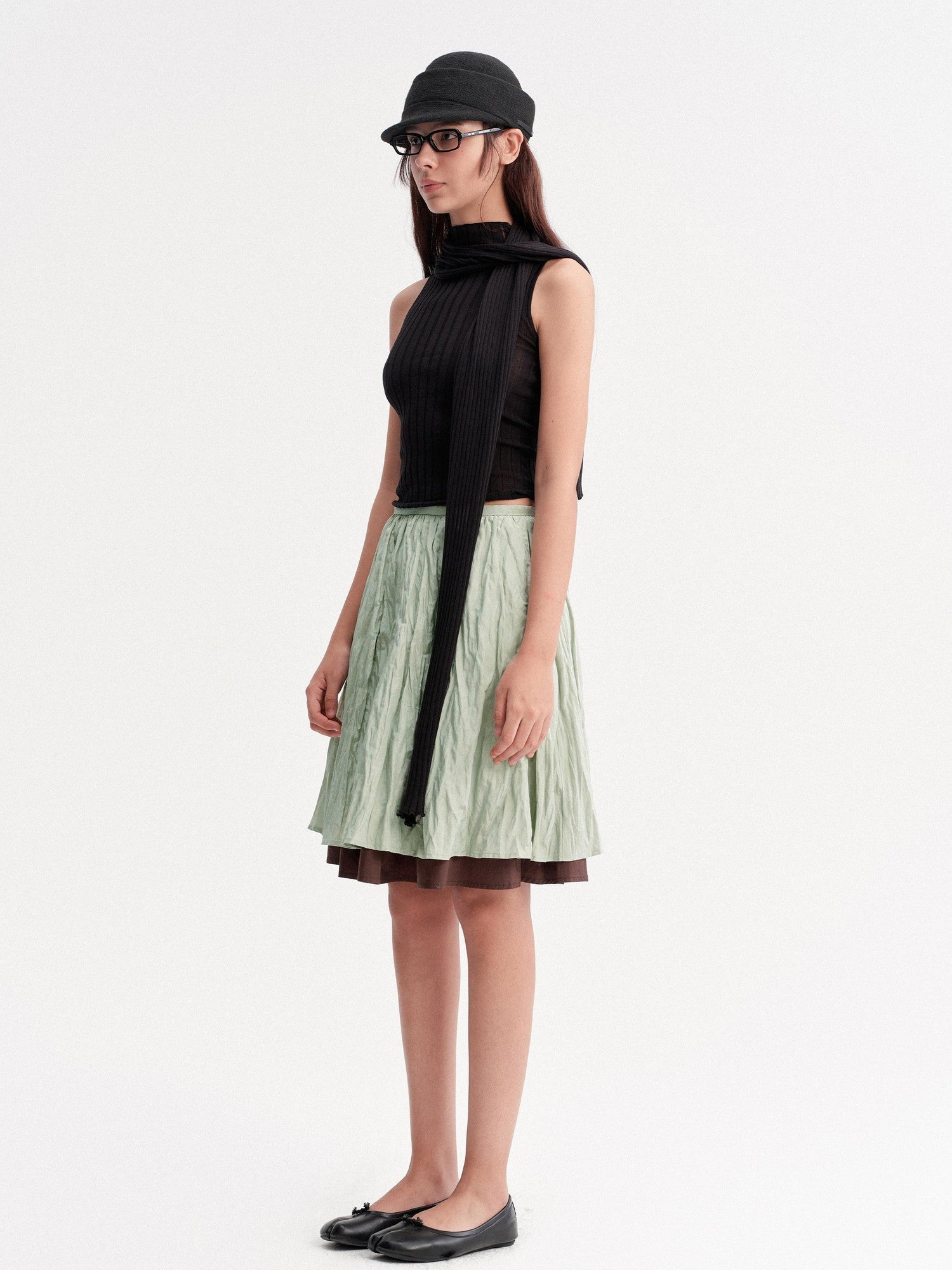 DKZ OFFICIAL Pleated Textured Metallic Women&