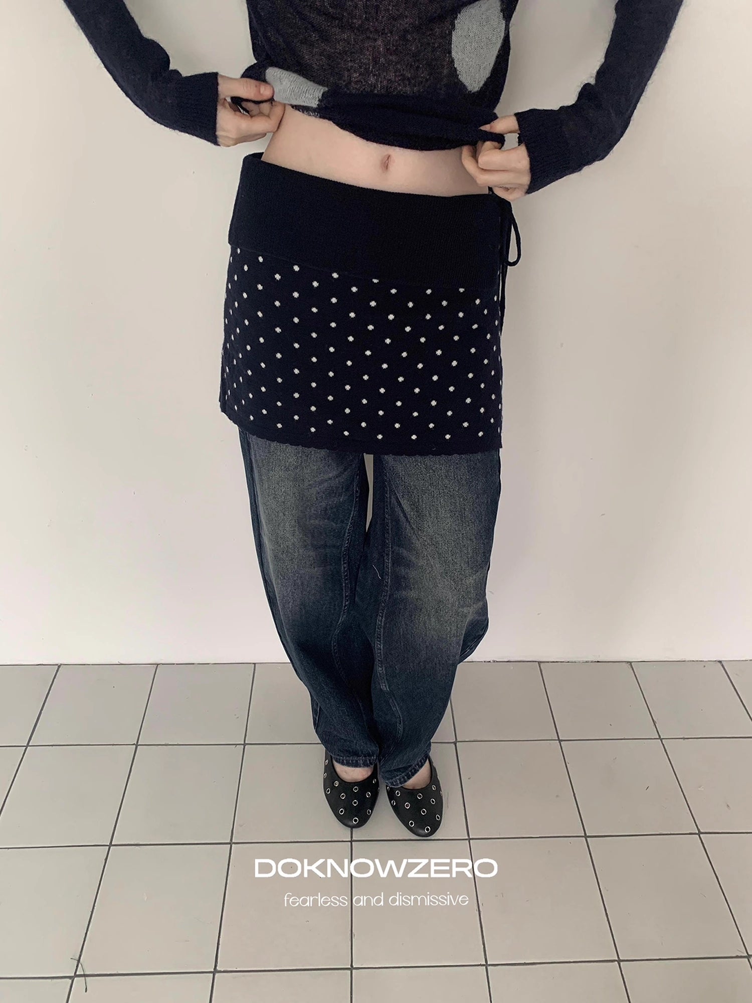 DKZ_OFFICIAL_Polka_Dot_Knit_Straight_Skirt_For_Women_MISSTT