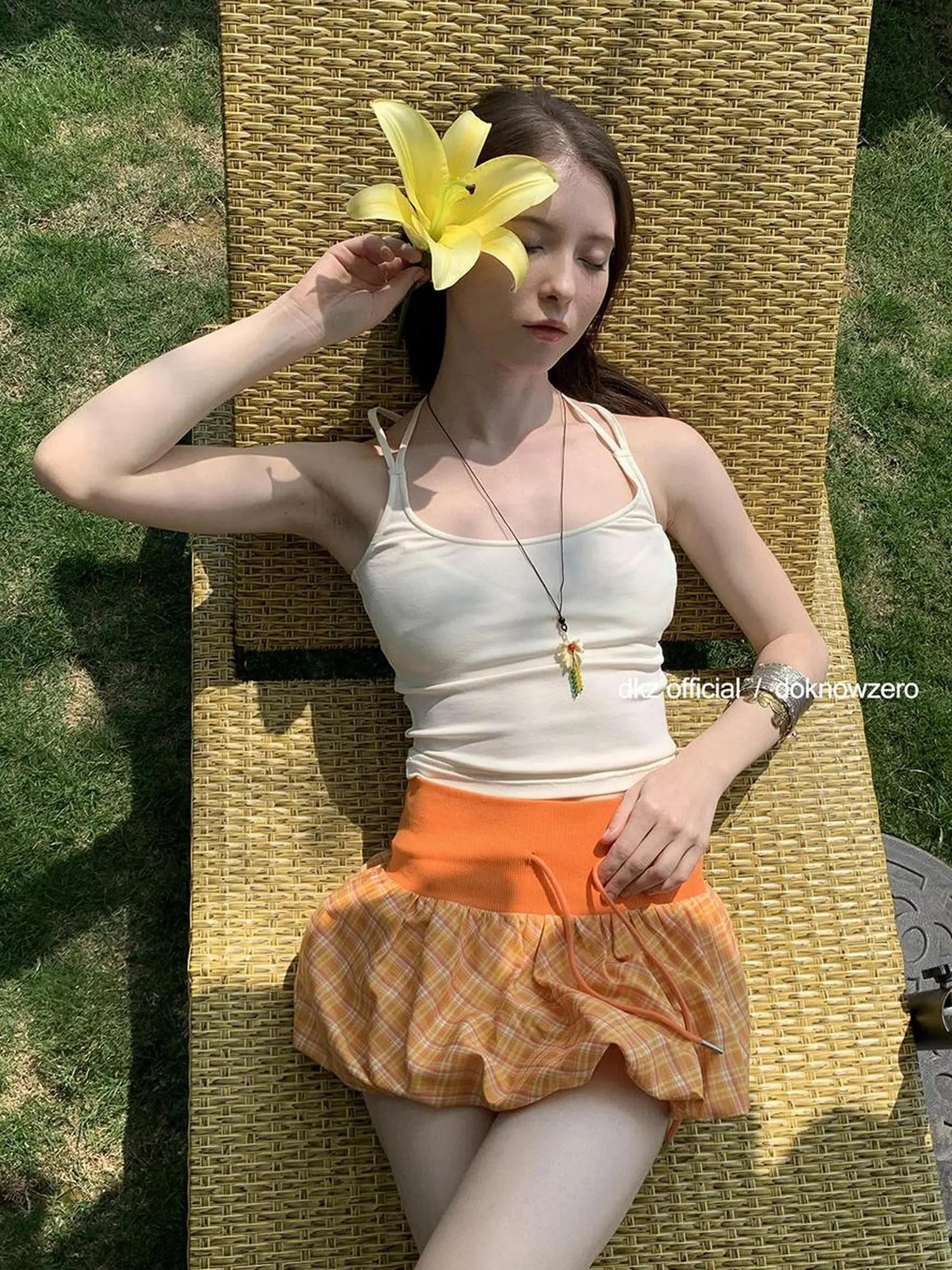 DKZ OFFICIAL Polka Dot Star Strappy Top