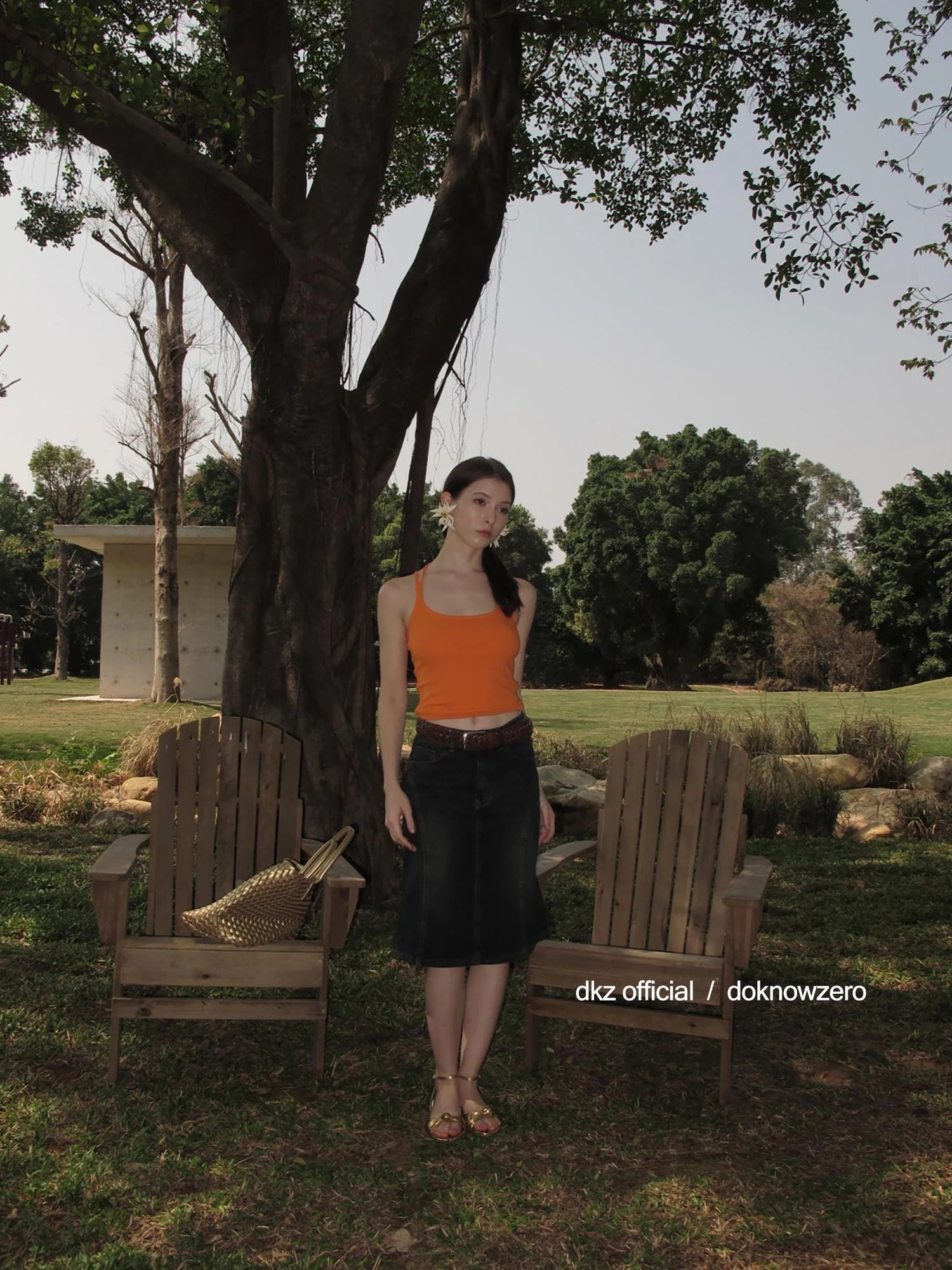 DKZ OFFICIAL Polka Dot Star Strappy Top