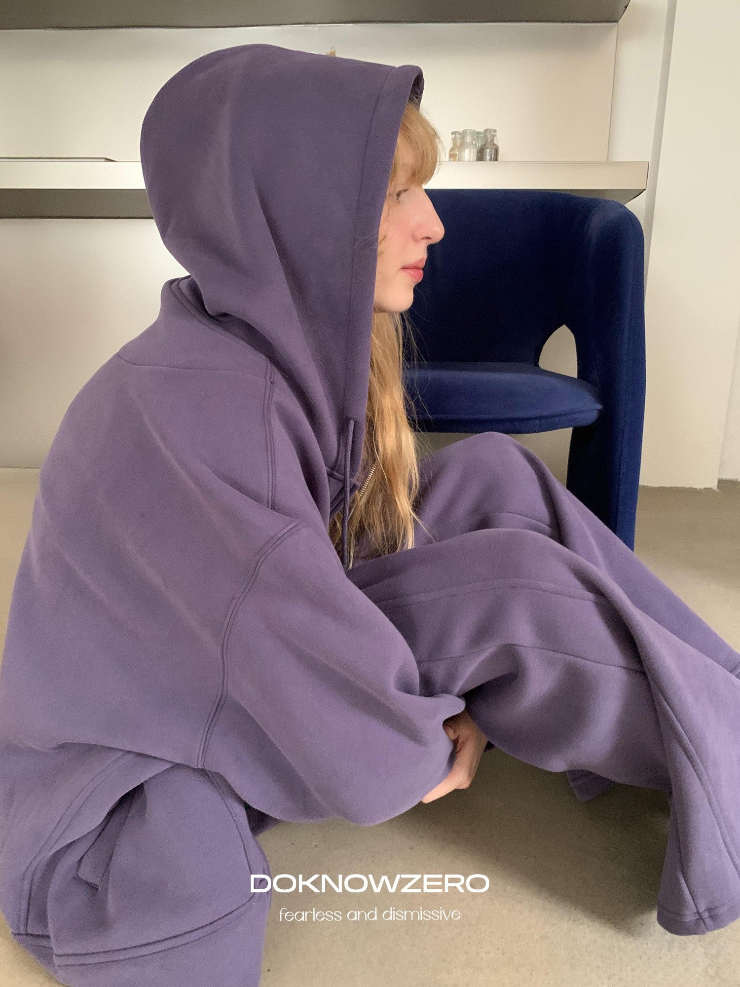 DKZ OFFICIAL Purple Fleece Lined Hooded Zip Women&