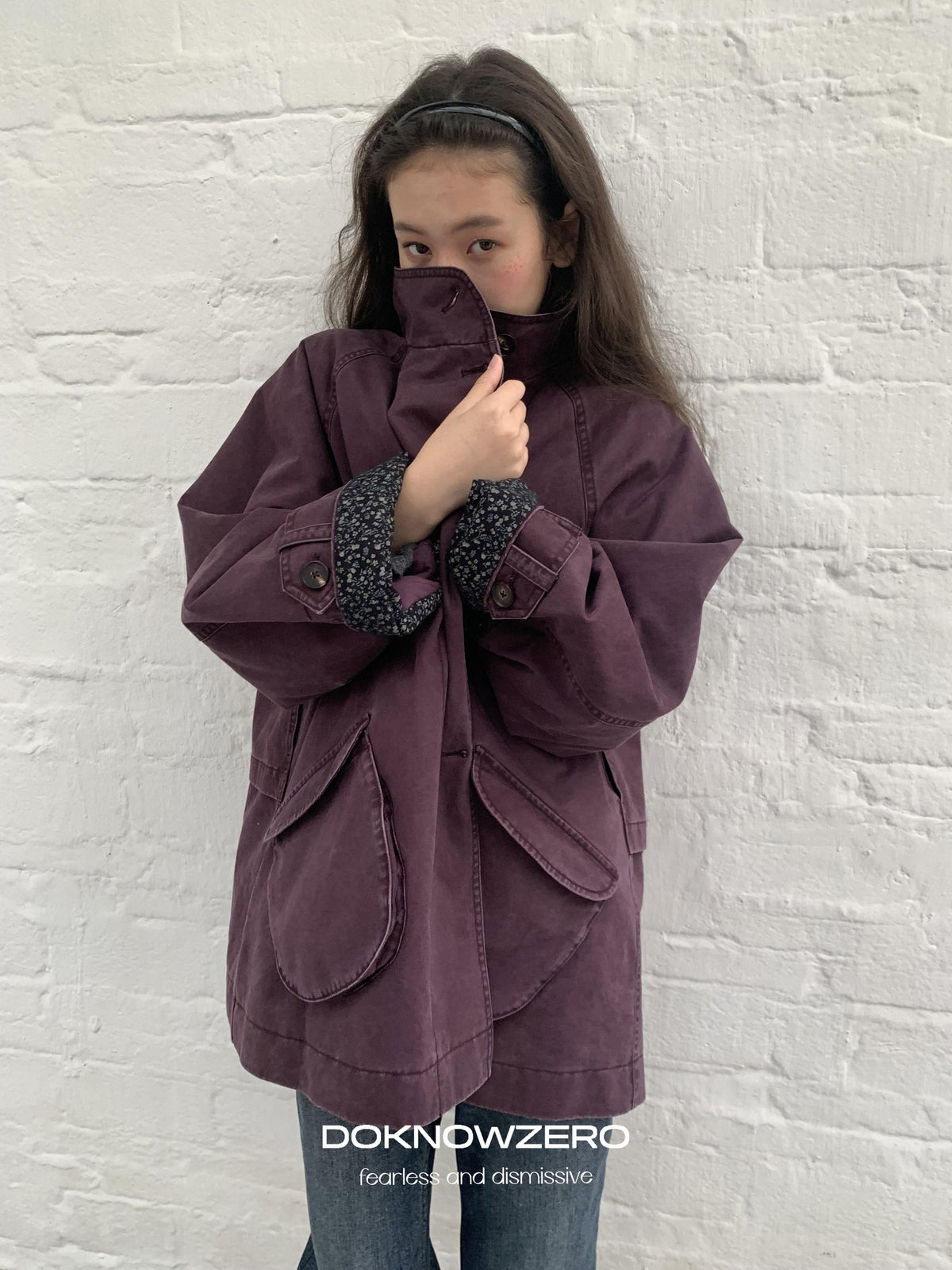 DKZ OFFICIAL Purple Floral Patchwork Quilted Loose Women&