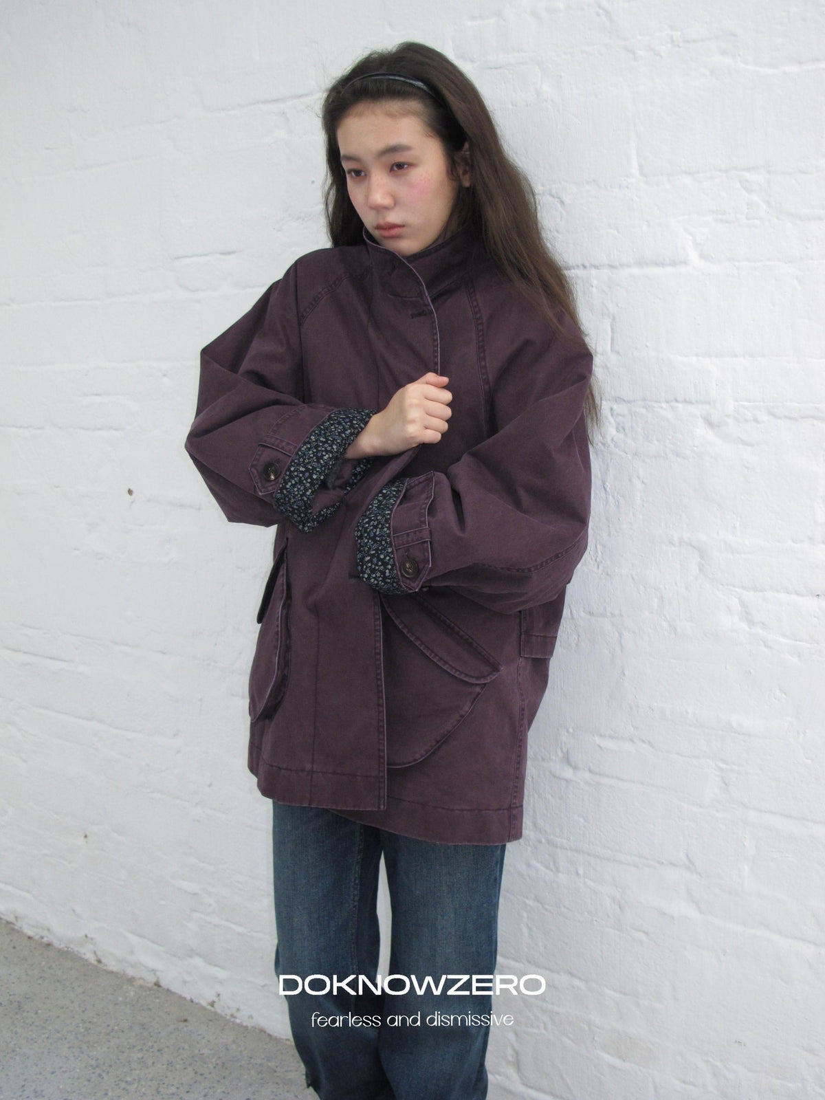 DKZ OFFICIAL Purple Floral Patchwork Quilted Loose Women&