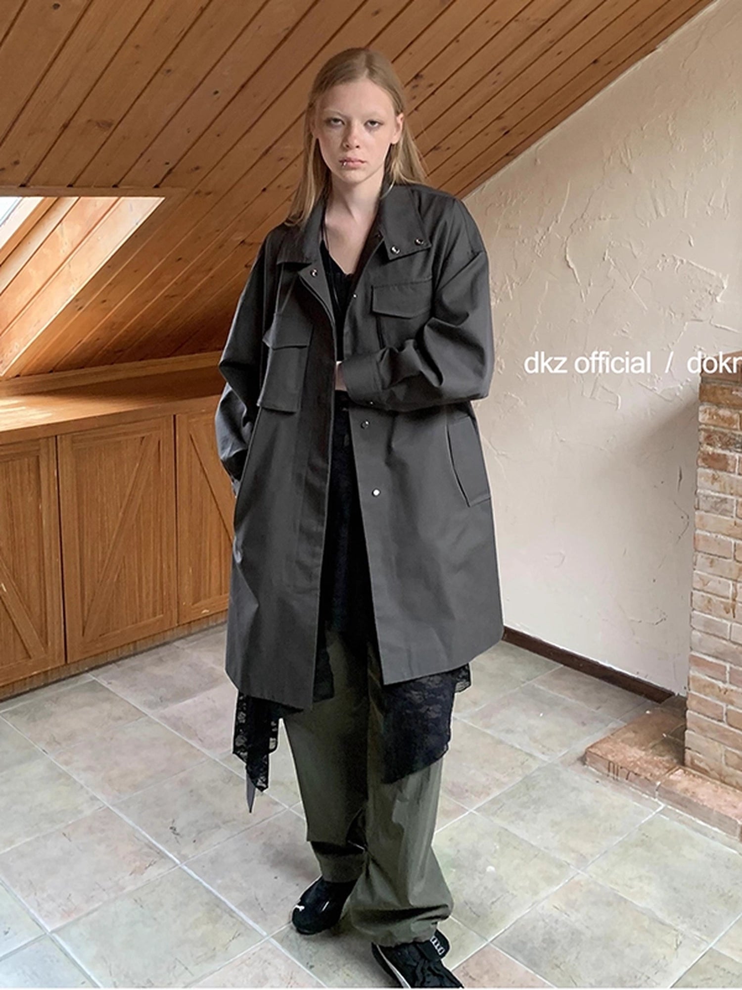DKZ_OFFICIAL_Rayon_Cotton_Blend_Grey_Trench_Coat_With_Pockets_Mid_Length_Relaxed_Fit_MISSTT