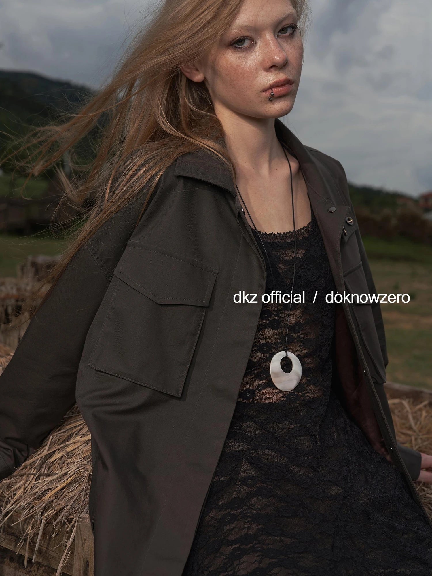 DKZ OFFICIAL Rayon Cotton Blend Grey Trench Coat With Pockets Mid Length Relaxed Fit