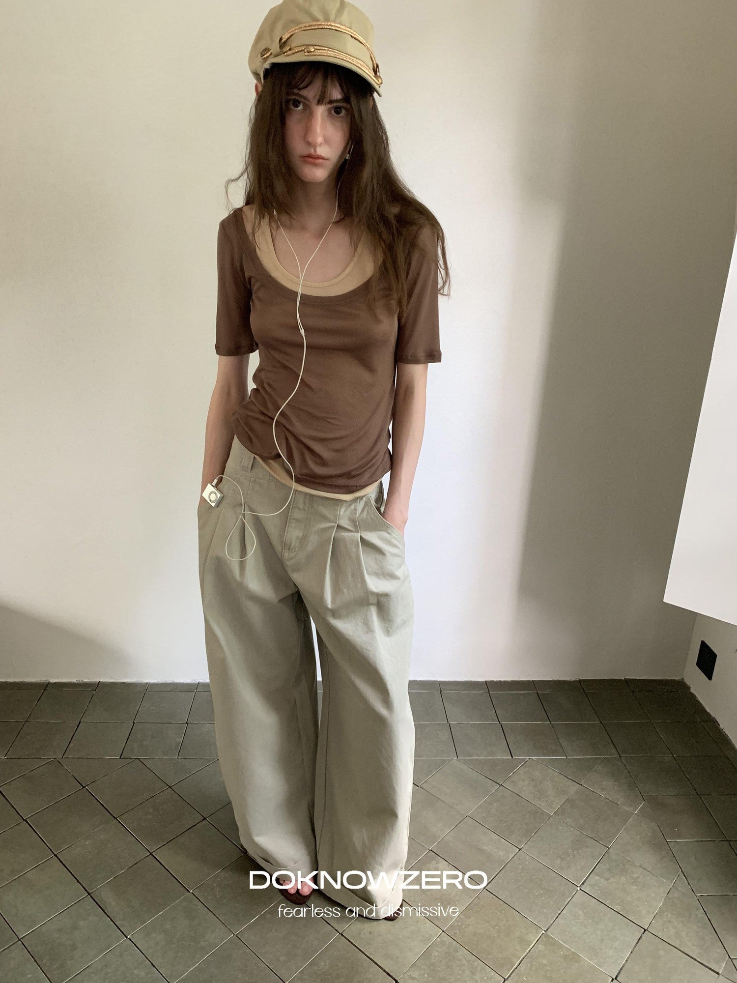 DKZ OFFICIAL Retro Colorblock U Neck Women&