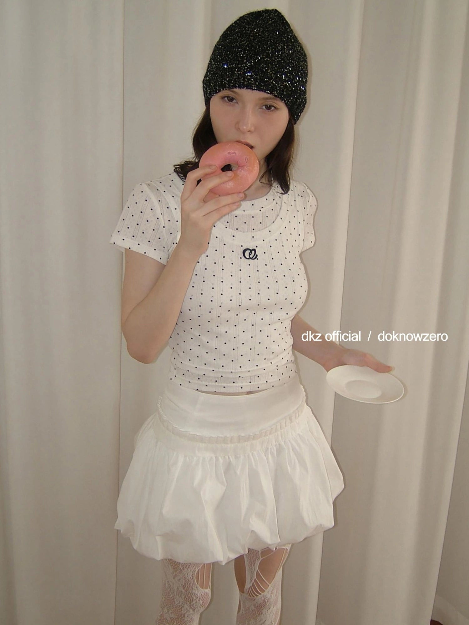 DKZ OFFICIAL Retro Sweet A Line Short Puffy Skort