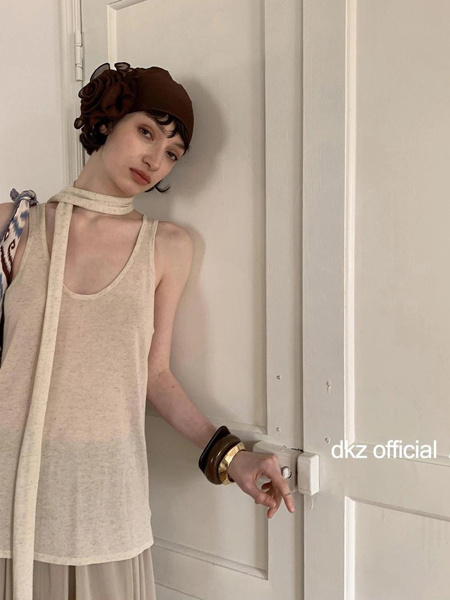 DKZ OFFICIAL Ribbed Knit Summer Tank Top Loose Fit Sleeveless