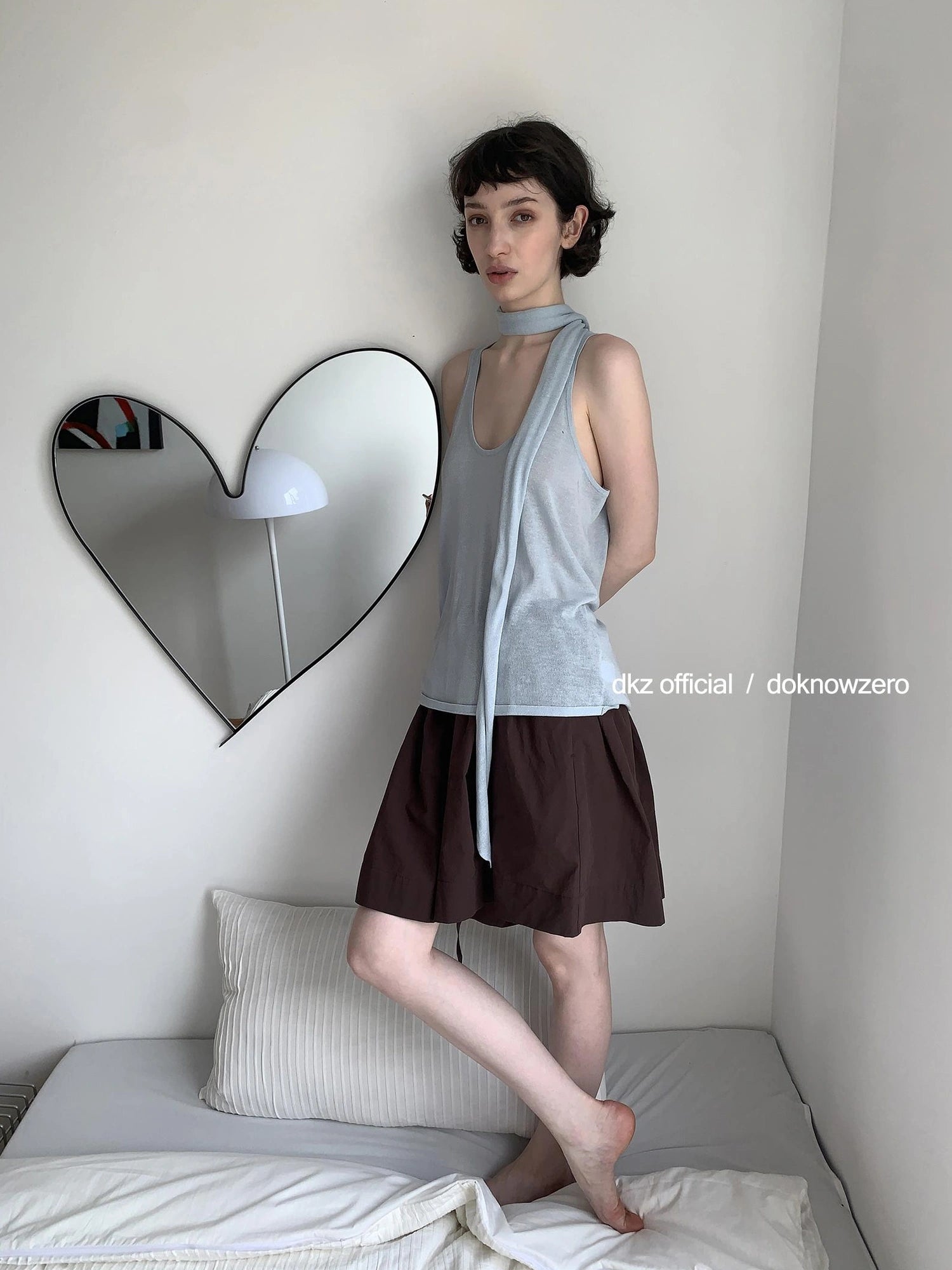 DKZ OFFICIAL Ribbed Knit Summer Tank Top Loose Fit Sleeveless