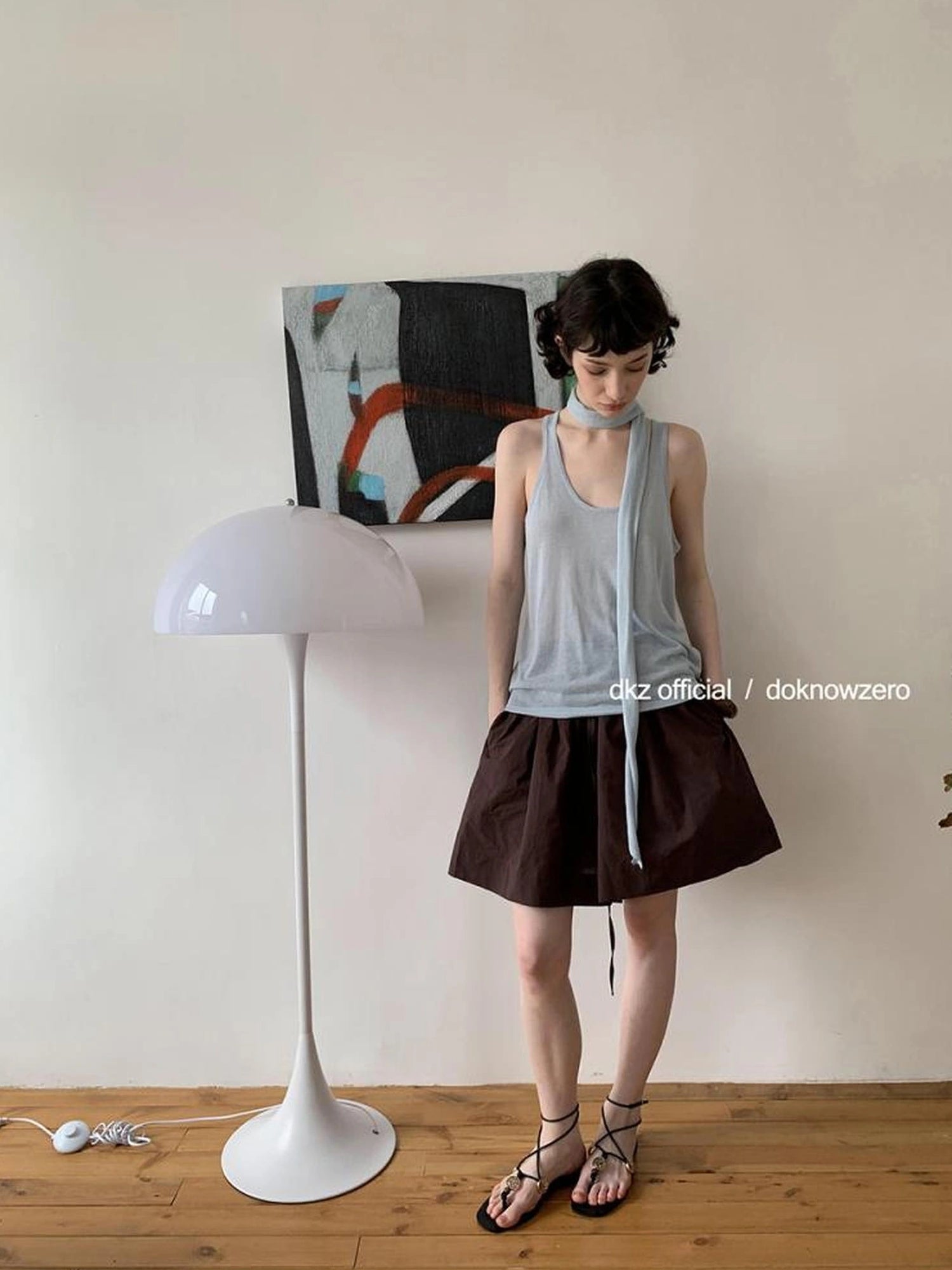 DKZ OFFICIAL Ribbed Knit Summer Tank Top Loose Fit Sleeveless