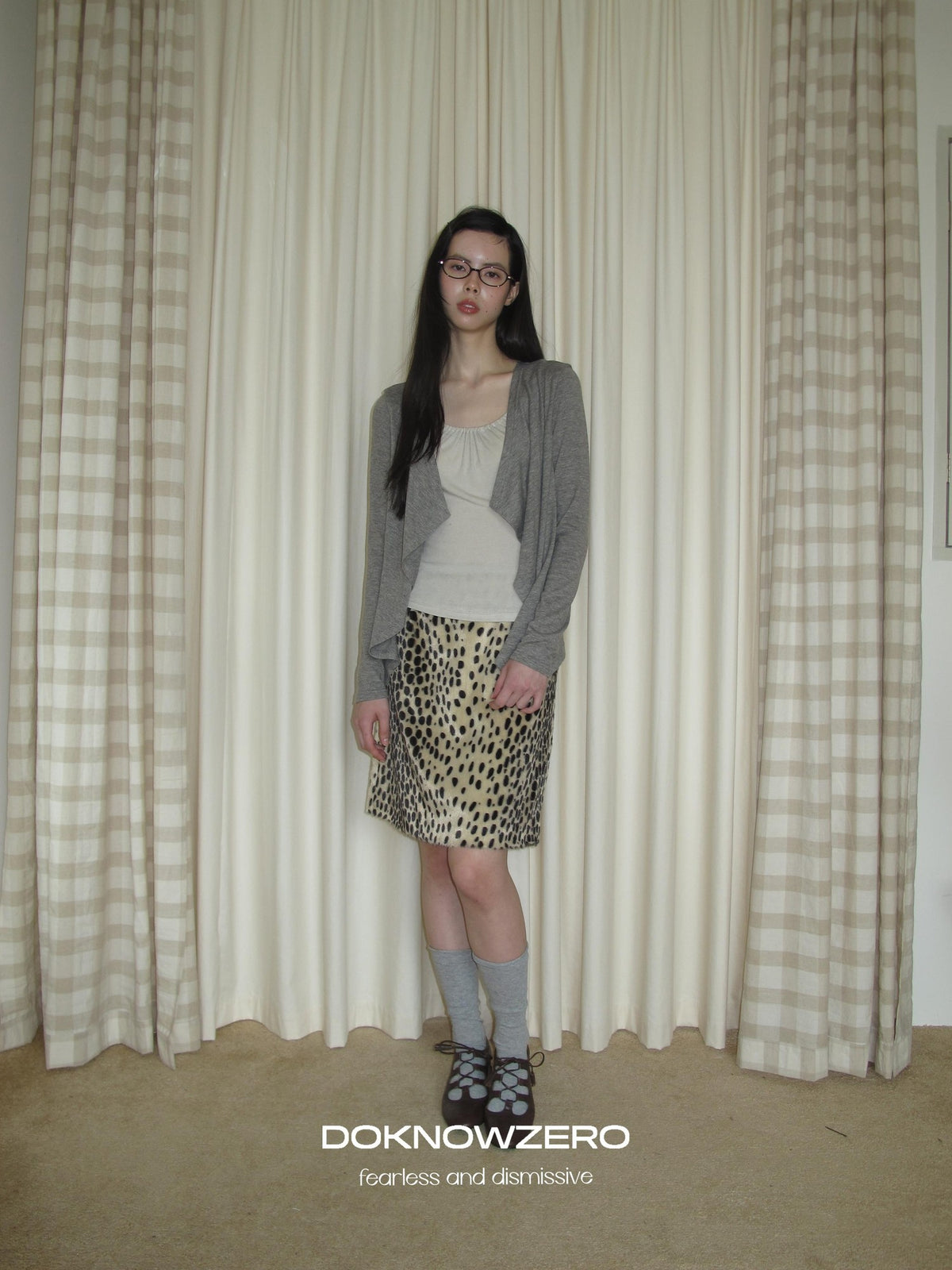 DKZ OFFICIAL Ruched Draped Neck Mock Layer Women&