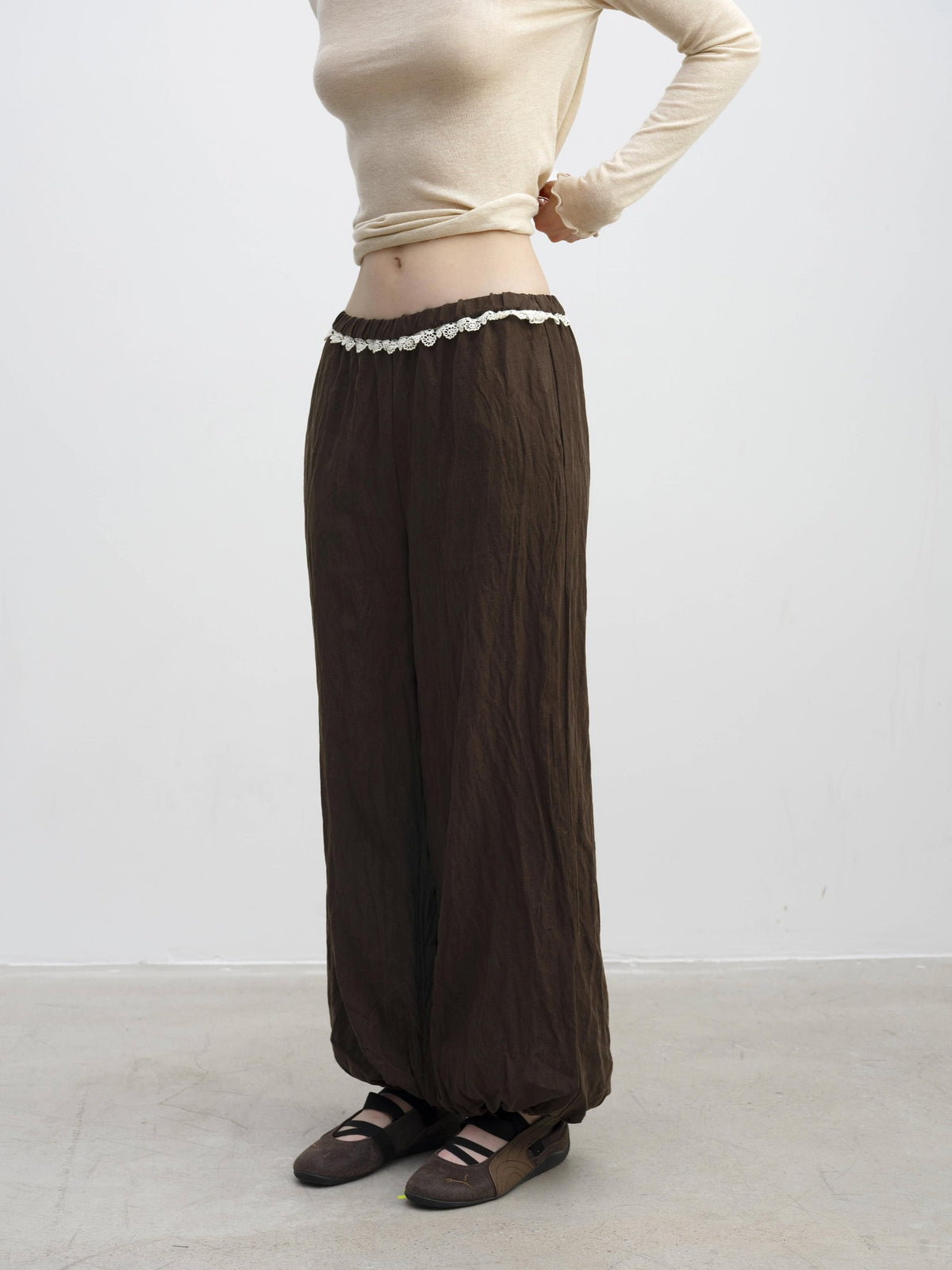 DKZ OFFICIAL Ruched Elastic Waist Lyocell Women&