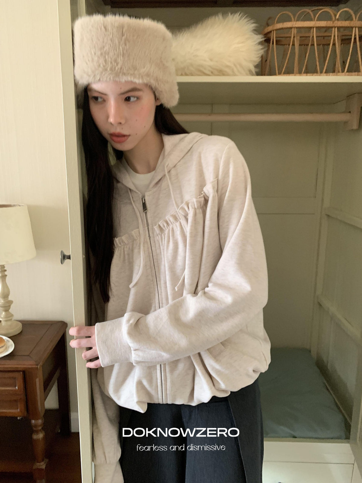 DKZ OFFICIAL Ruffled Hem Loose Fit Women&