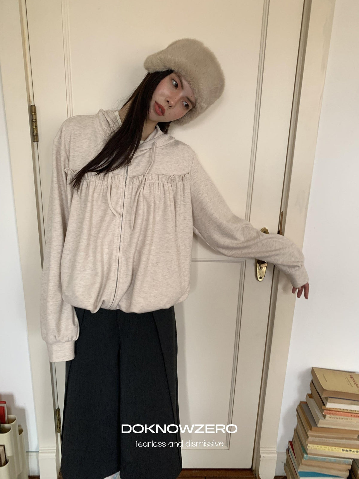 DKZ OFFICIAL Ruffled Hem Loose Fit Women&
