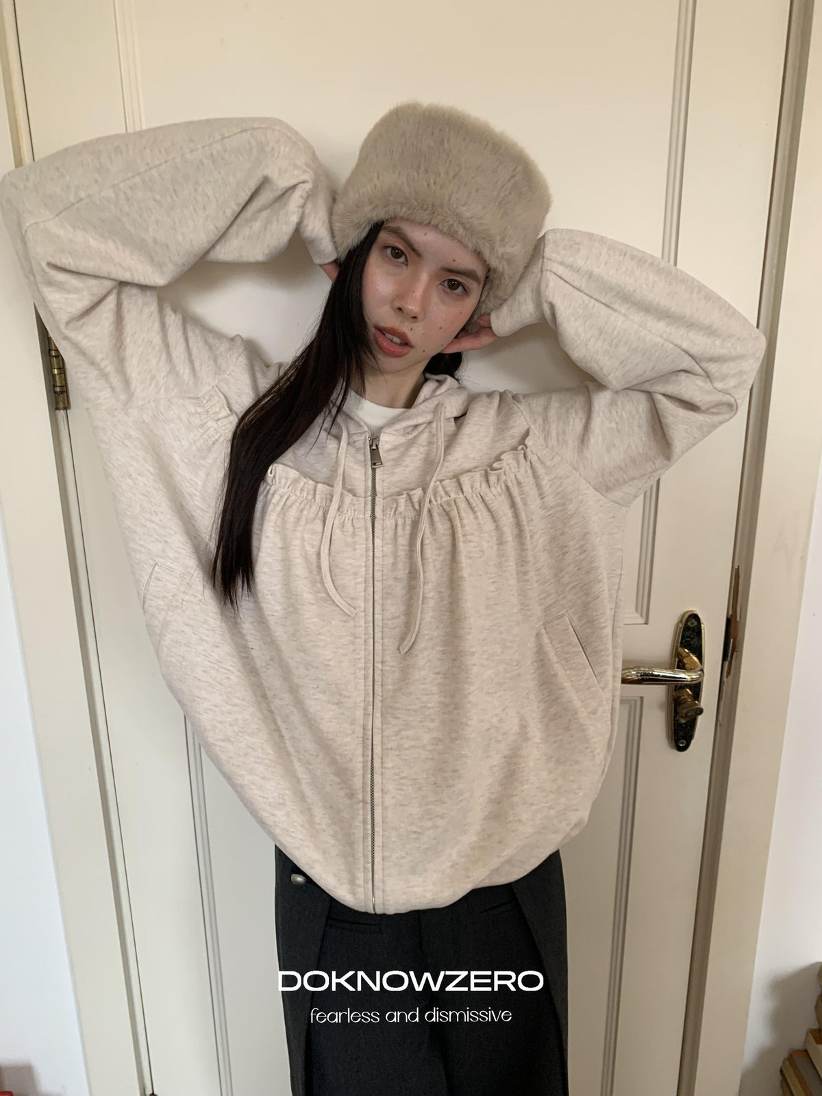 DKZ OFFICIAL Ruffled Hem Loose Fit Women&