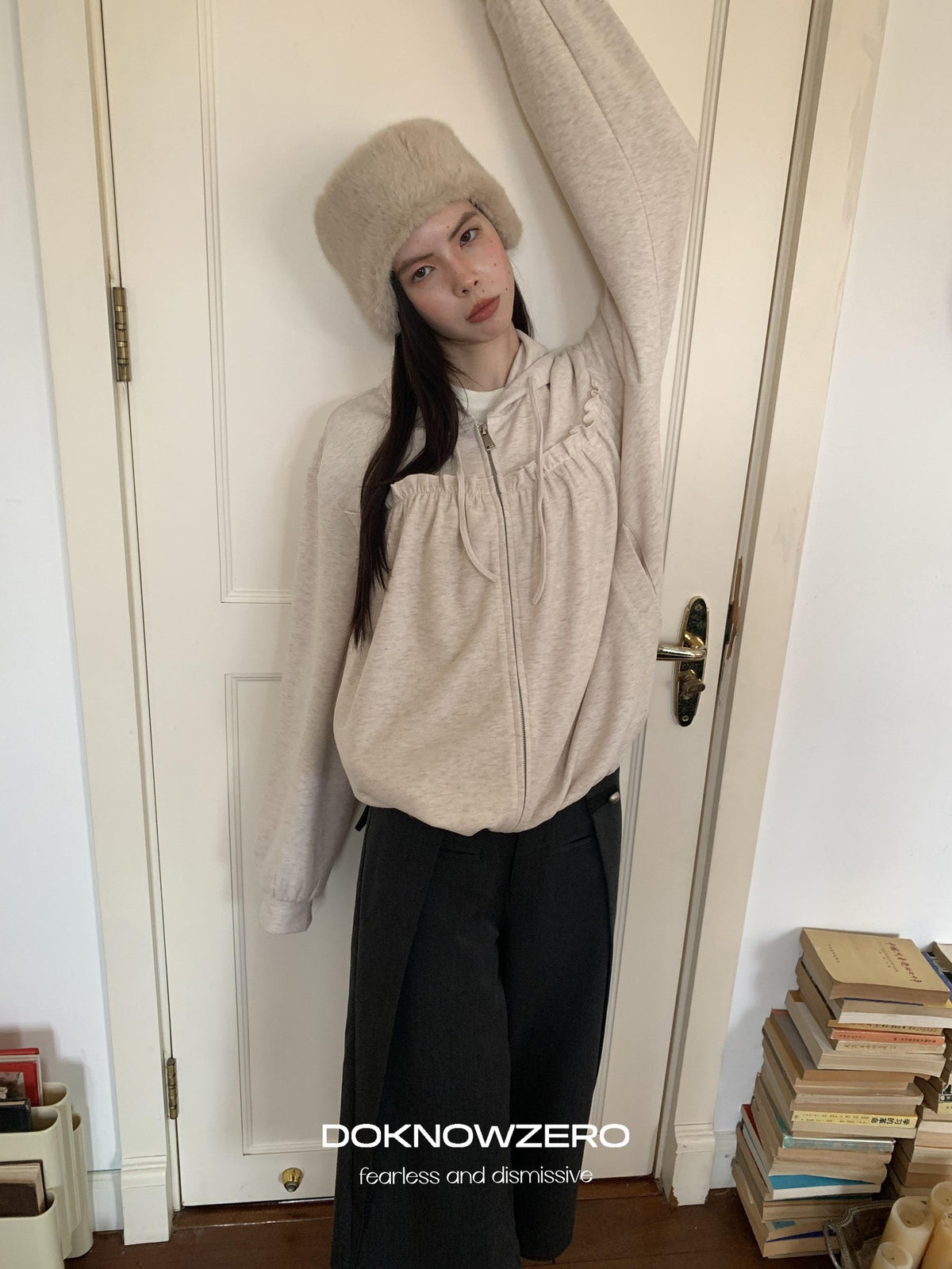 DKZ OFFICIAL Ruffled Hem Loose Fit Women&
